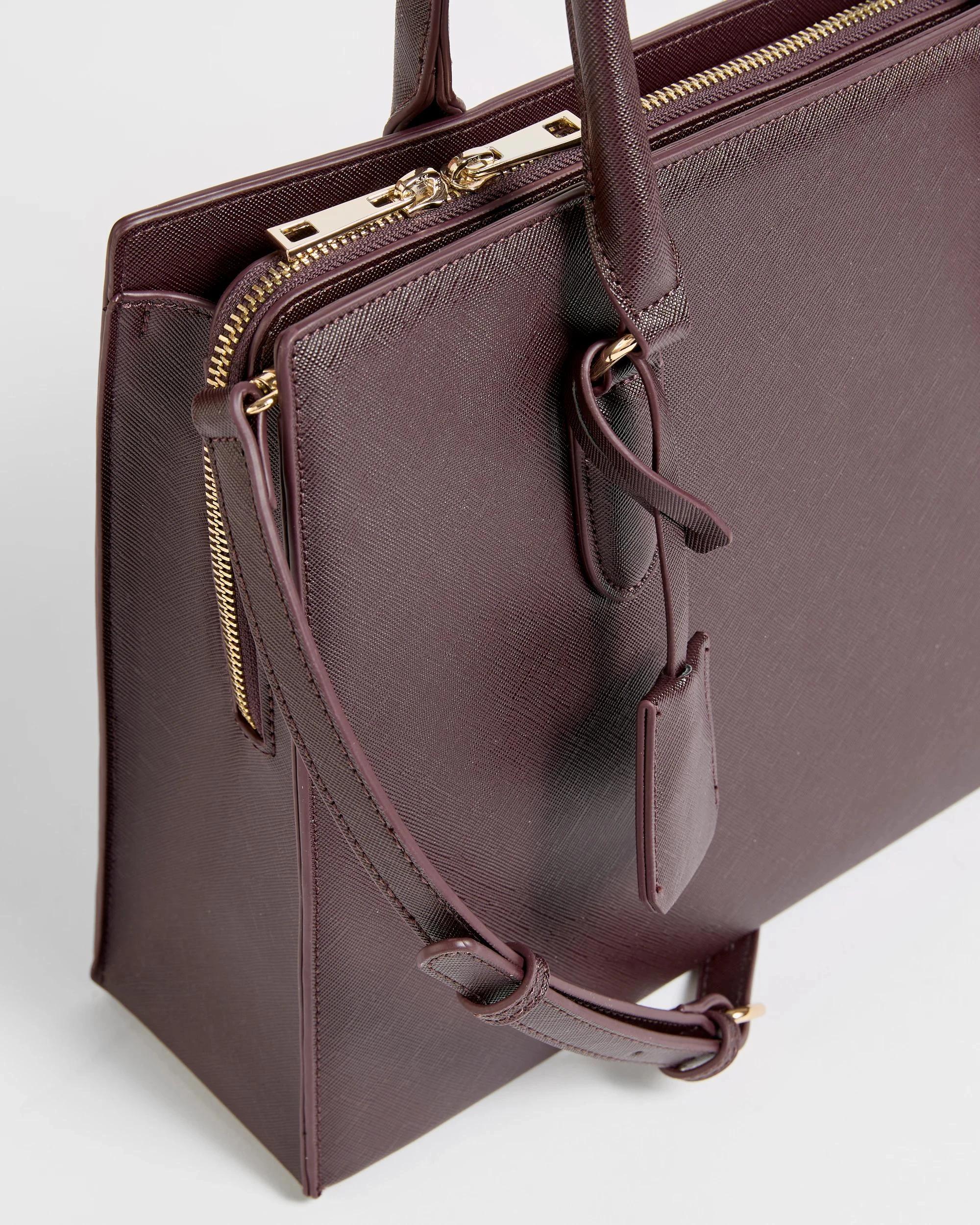 2 Target Medium Structured Work Tote Bag BURGUNDY, 2 of 3