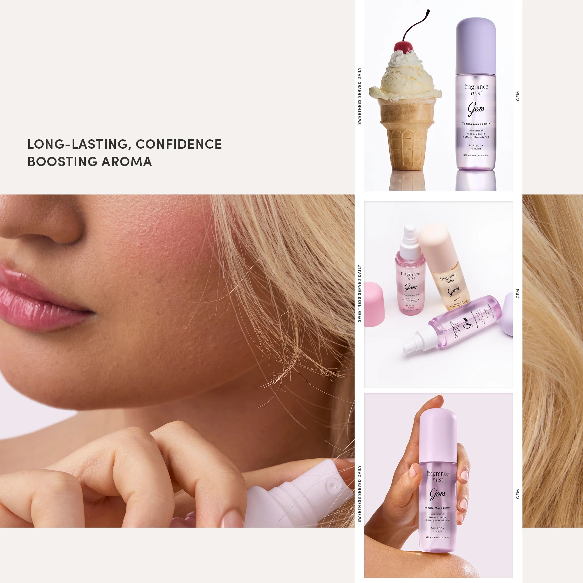 4 Gem Fragrance Mist 90ml - Vanilla and Macadamia, 4 of 6