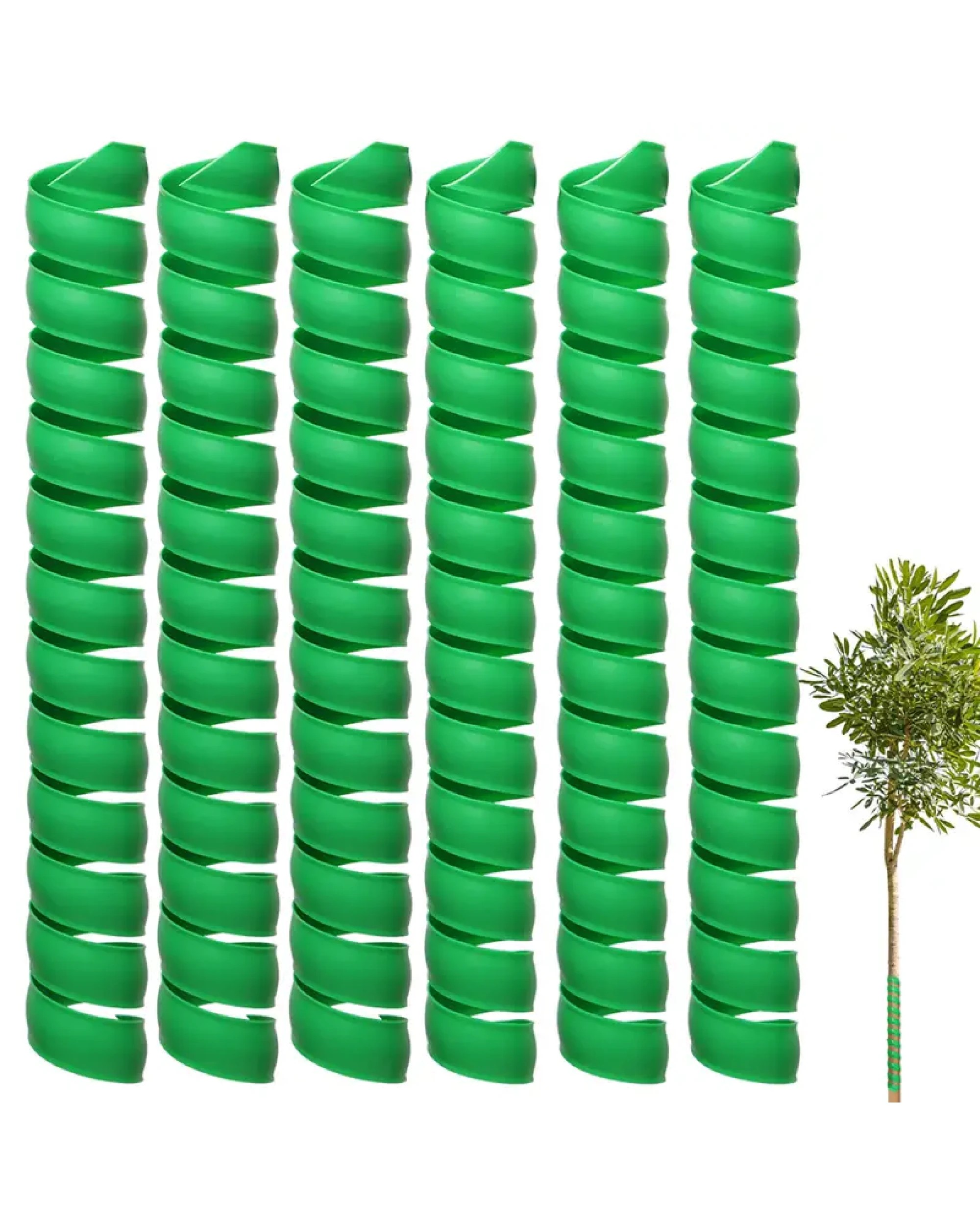 7 Br Home 4x Tree Trunk Protector Plastic Spiral Tree Guards Tubes For Saplings & Plants, 7 of 8