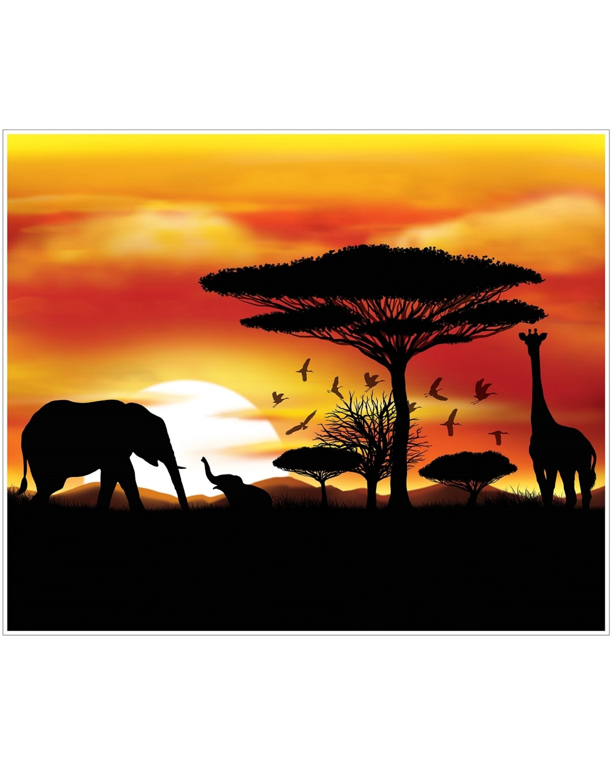 1 Beistle Jungle Safari Backdrop Banner - Orange, 1 of 1