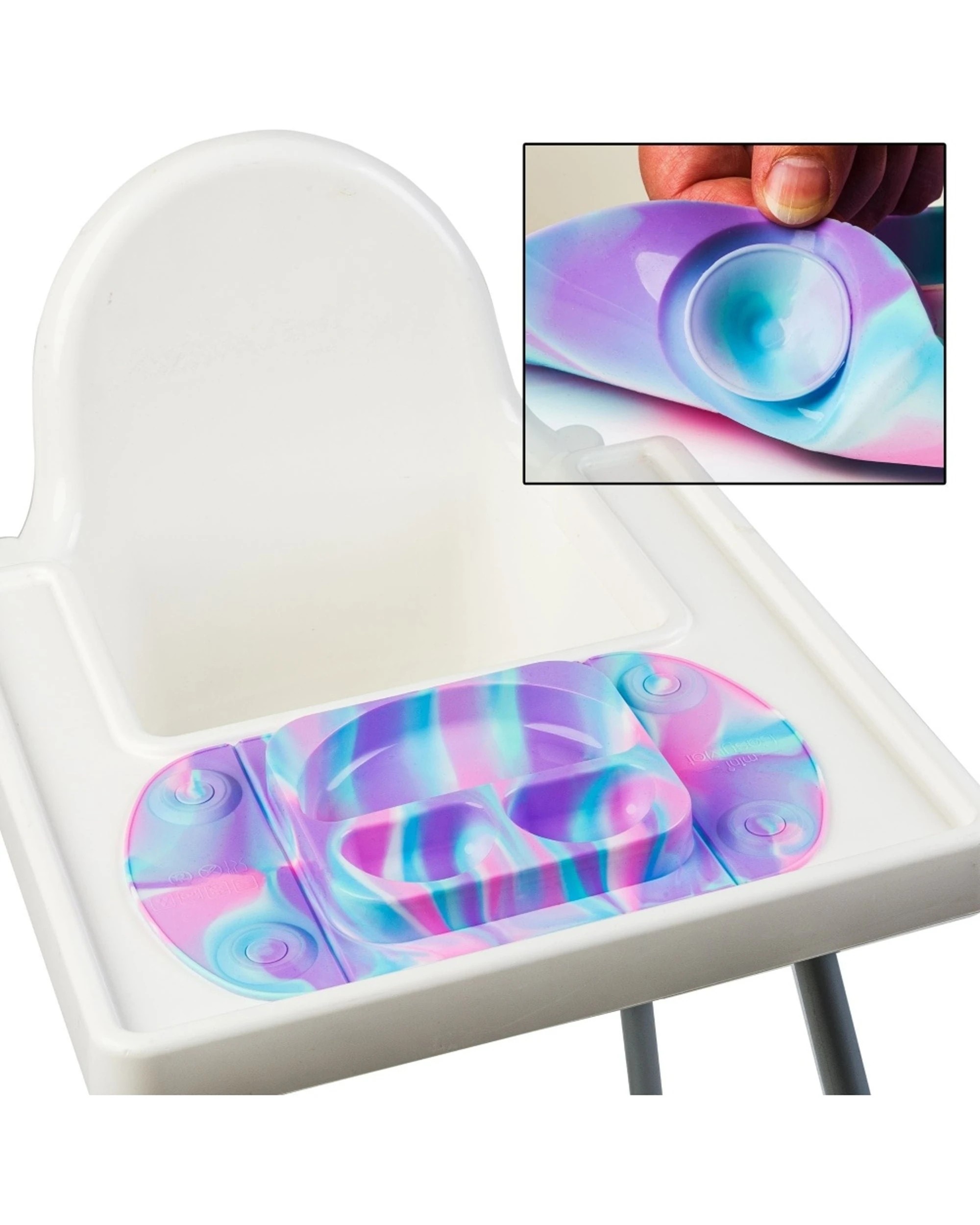 2 EasyTots Easymat Mini Feeding Plate 5 Point Suction Baby Led Weaning Unicorn - Multi, 2 of 2