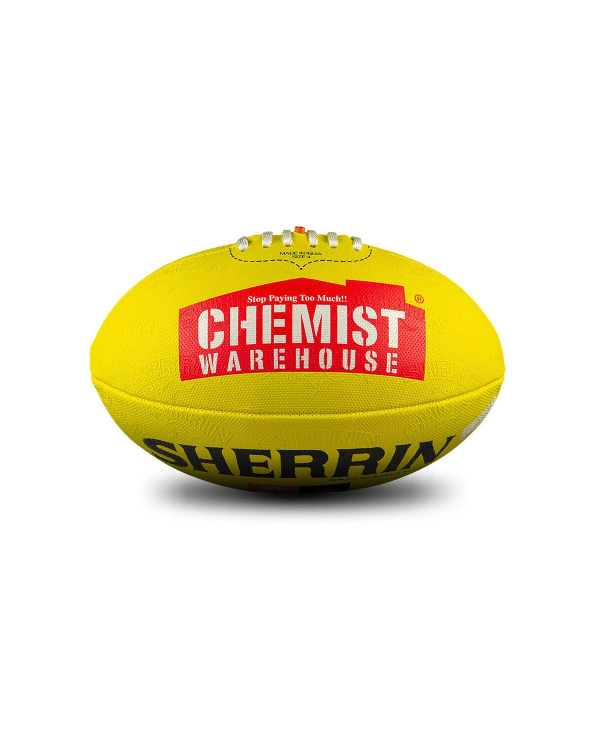 3 Sherrin AFLW Replica All Surface Football 2PK Synthetic Rubber Great Grip - Yellow, 3 of 5
