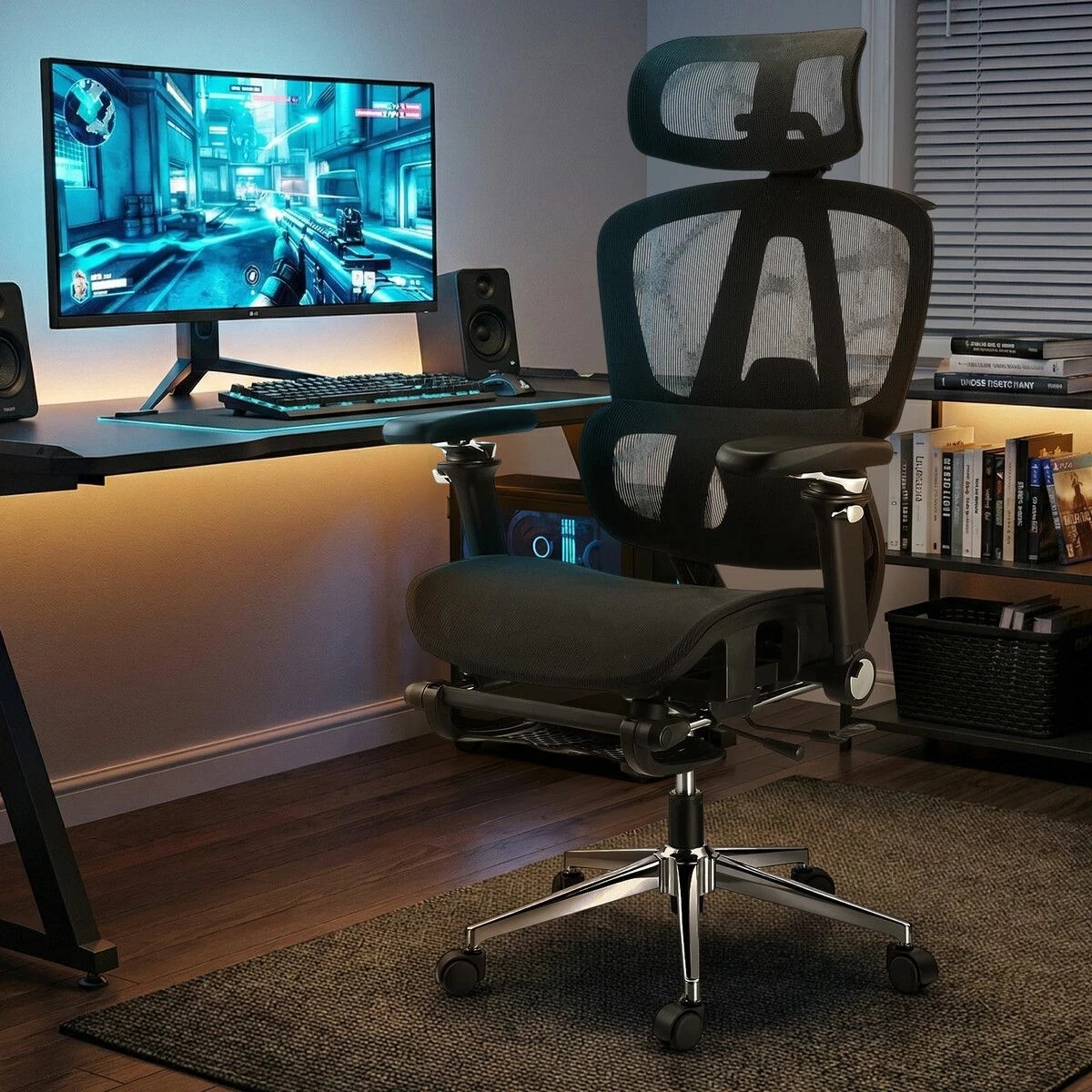 6 AUSWAY Mesh Office Chair Ergonomic High Back Comfortable, 6 of 7