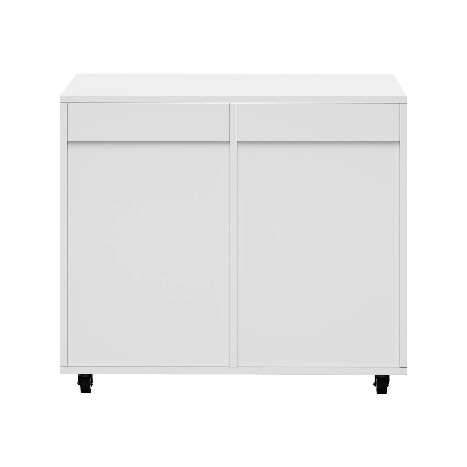 7 Oikiture Filing Cabinet 2 Door 4 Drawer Mobile Office Storage Cabinet - White, 7 of 8