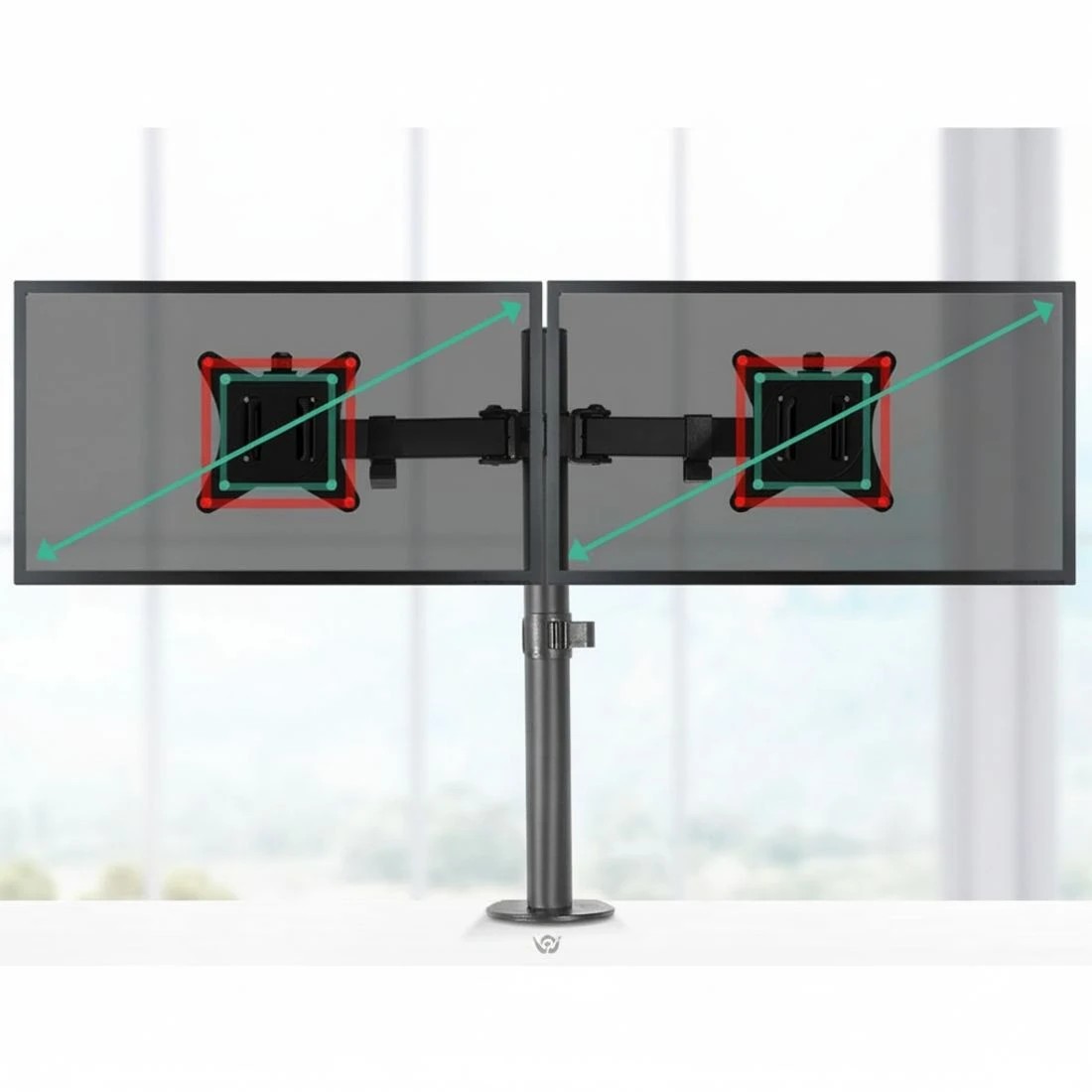5 Artiss Monitor Arm Dual Desk Mount Screen Bracket Holder - Black, 5 of 8