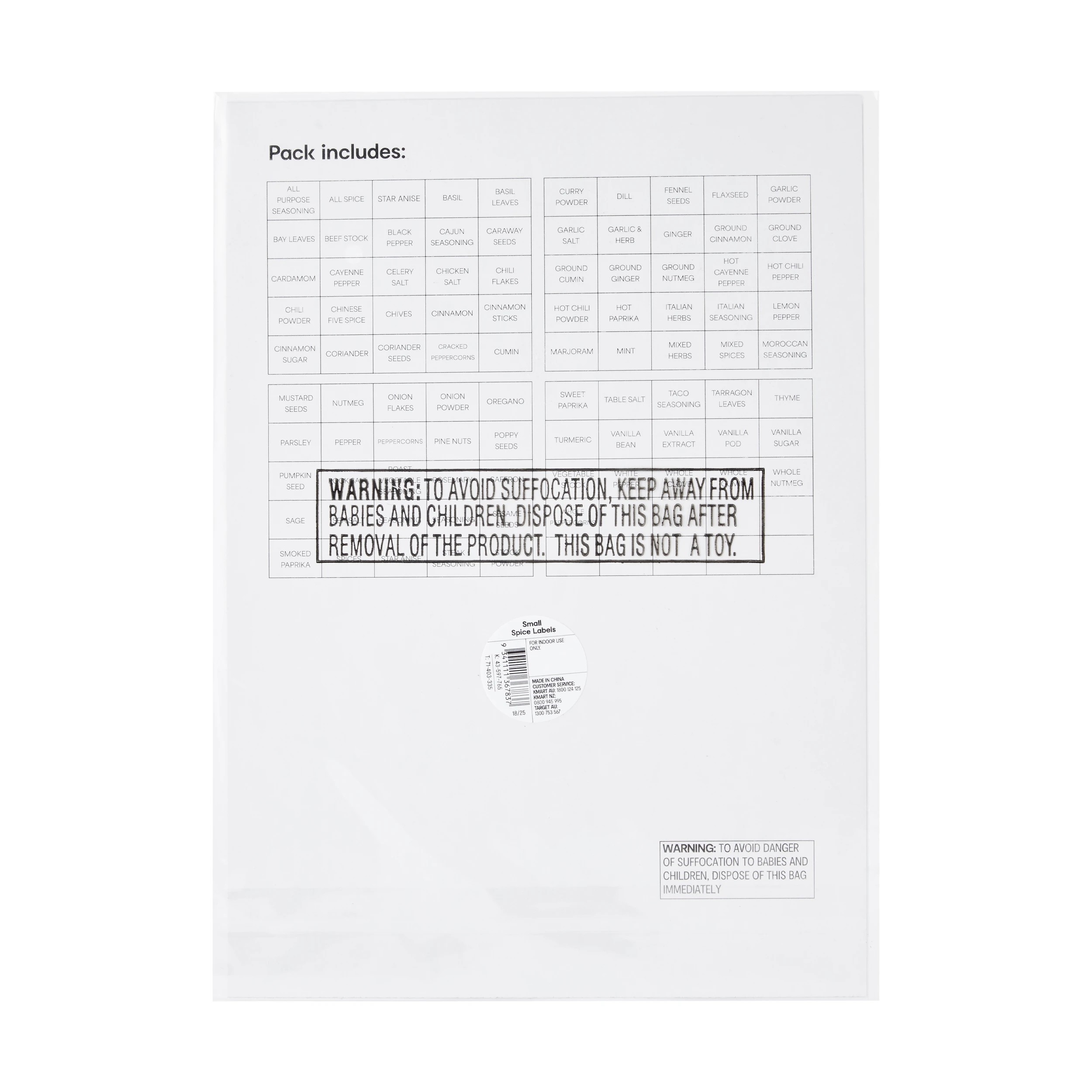 4 Small Spice Labels, 4 of 4