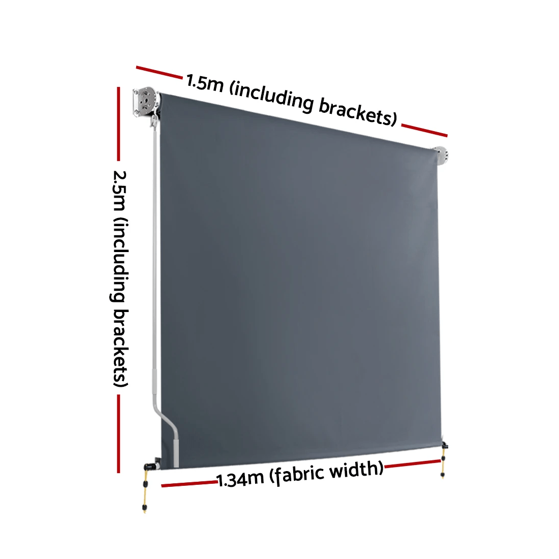 2 Instahut Outdoor Blinds out Roll Down Awning Window Shade 1.5X2.5M - Multi, 2 of 2