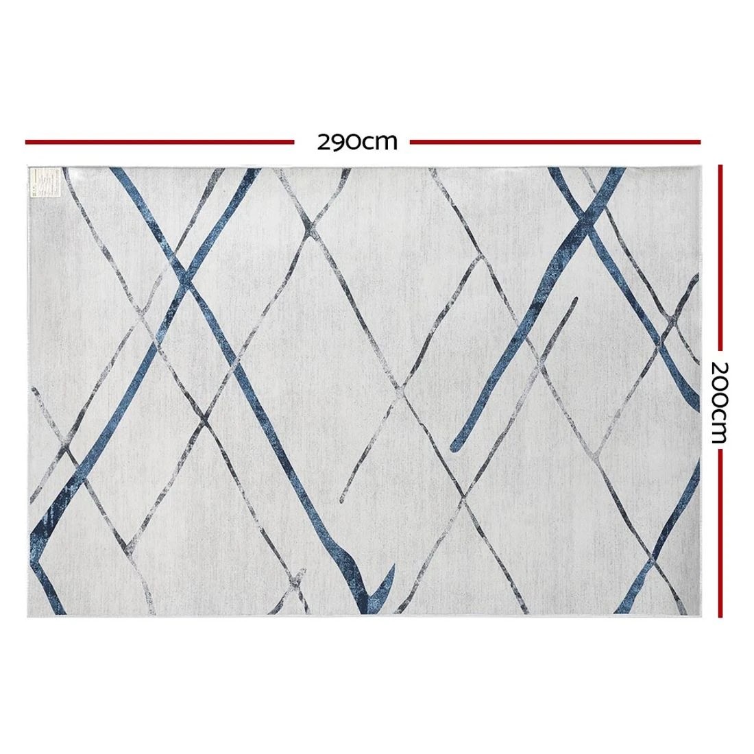 2 Artiss Floor Rug 200x290 Washable Mat Carpet Short Pile Jaca - Grey, 2 of 7