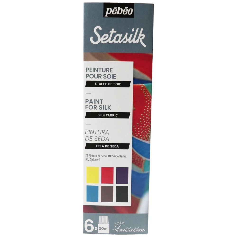 1 Pebeo Setasilk Paint Set Assorted 6 Pack, 1 of 1