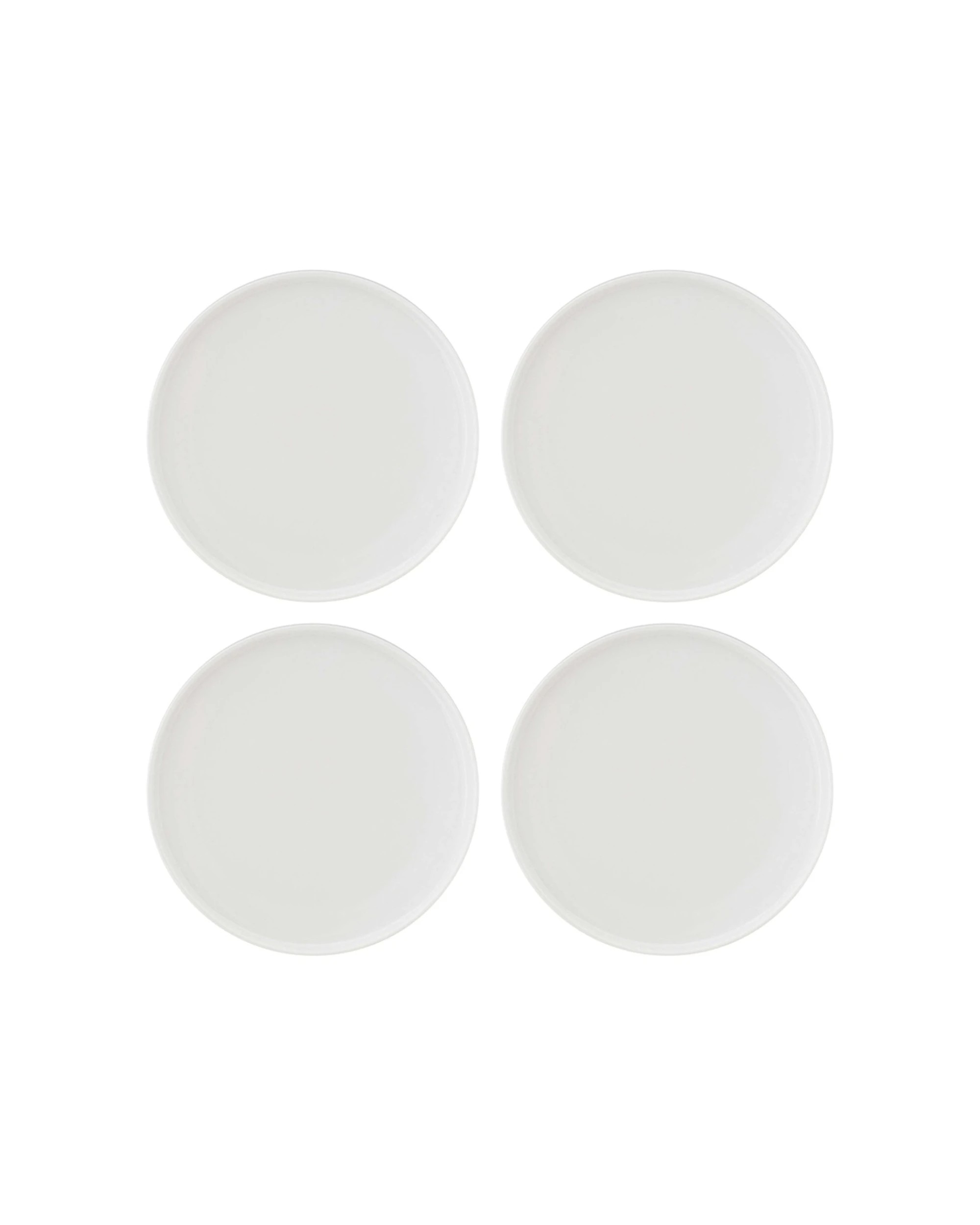 1 Maxwell & Williams 4x Basics High Rim Dinner Plate Dish Round Set 21cm - White, 1 of 2
