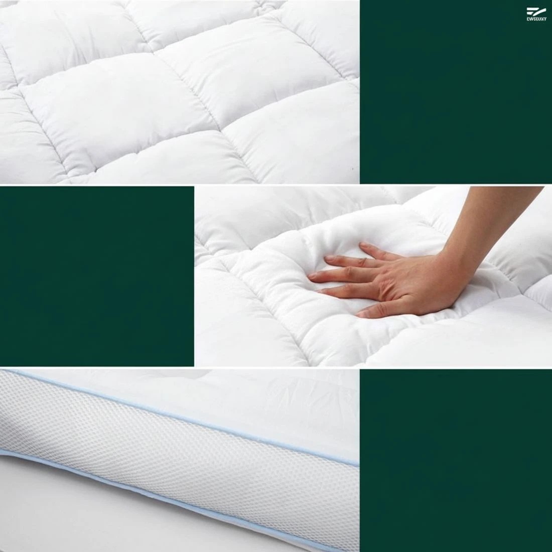 6 Giselle Bedding Mattress Topper Pillowtop Bamboo 10cm Double - White, 6 of 7