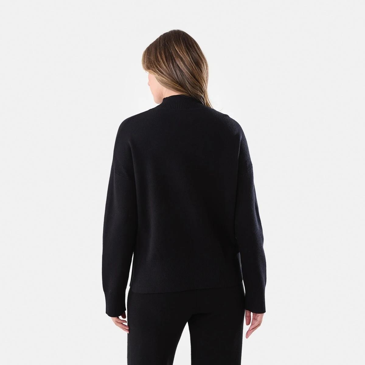 3 Compact Mock Neck Jumper Black, 3 of 6