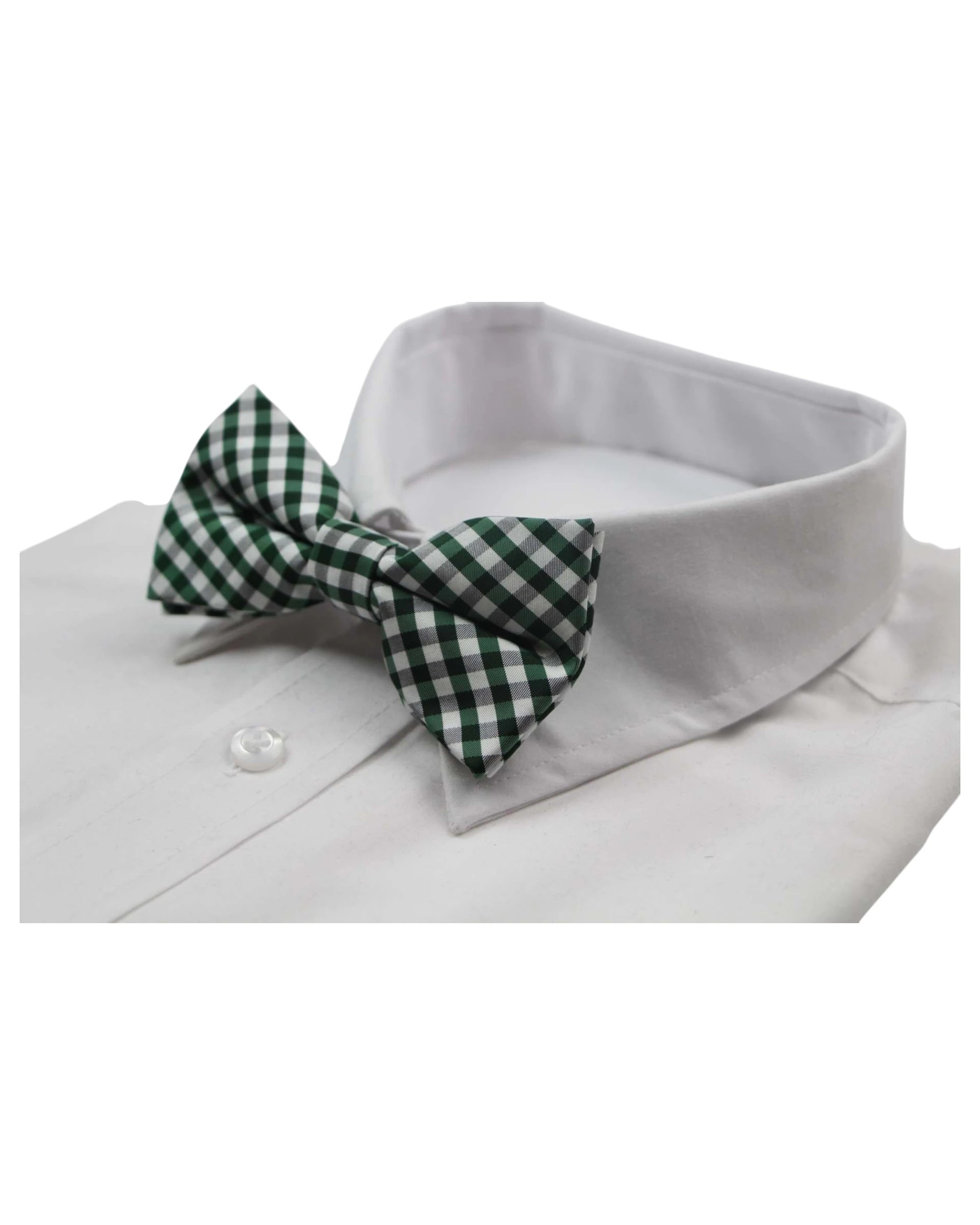 1 Zasel Mens Green, White & Black Checkered Cotton Bow Tie - Multi, 1 of 3