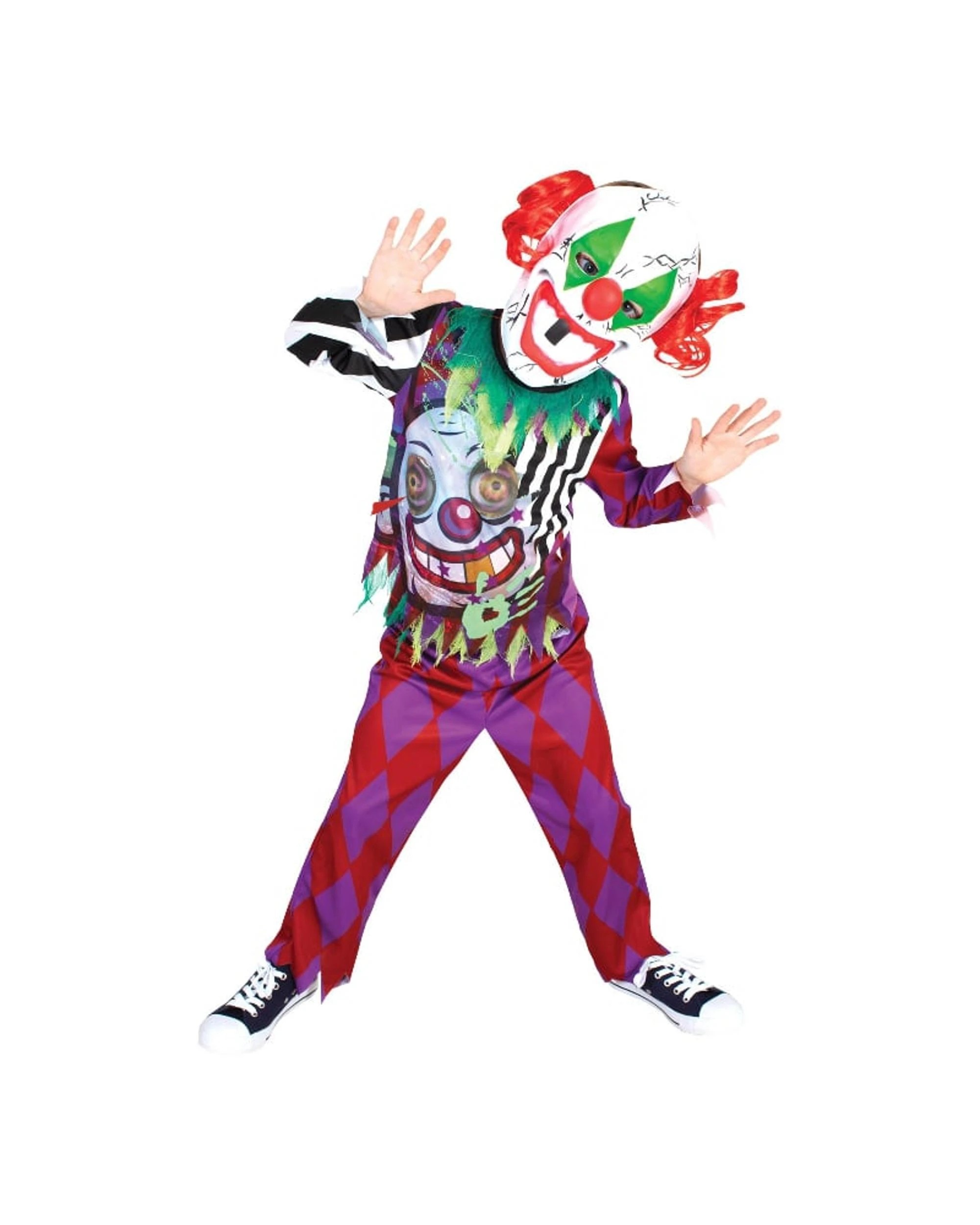 1 Scary Clown Lenticular Eyes Child Costume Size L 7-8 Years, 1 of 3