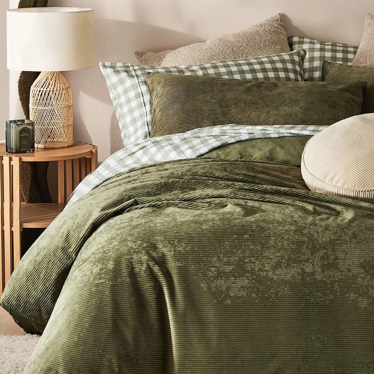 7 Corduroy Quilt Cover Set - Queen Bed, Forest, 7 of 7