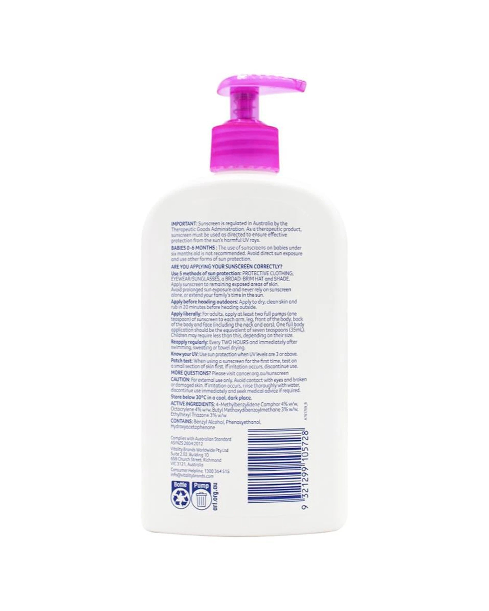 3 Cancer Council 2PK Kids Sunscreen SPF50+ Lotion Pump Bottle 500ml - Multi, 3 of 4