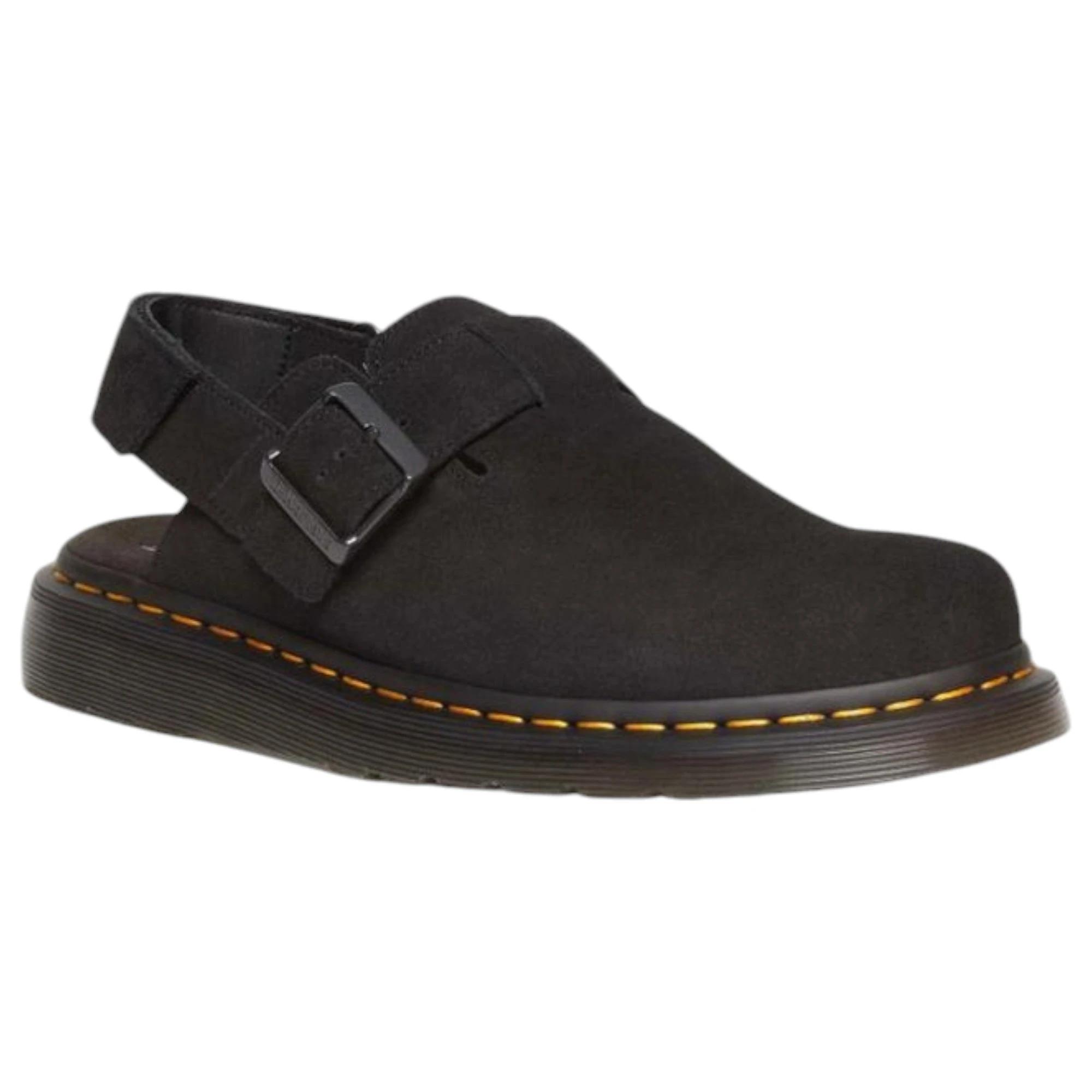 1 Dr. Martens Mens Jorge II Sandals Sling Back Shoes BLACK SUEDE, 1 of 8