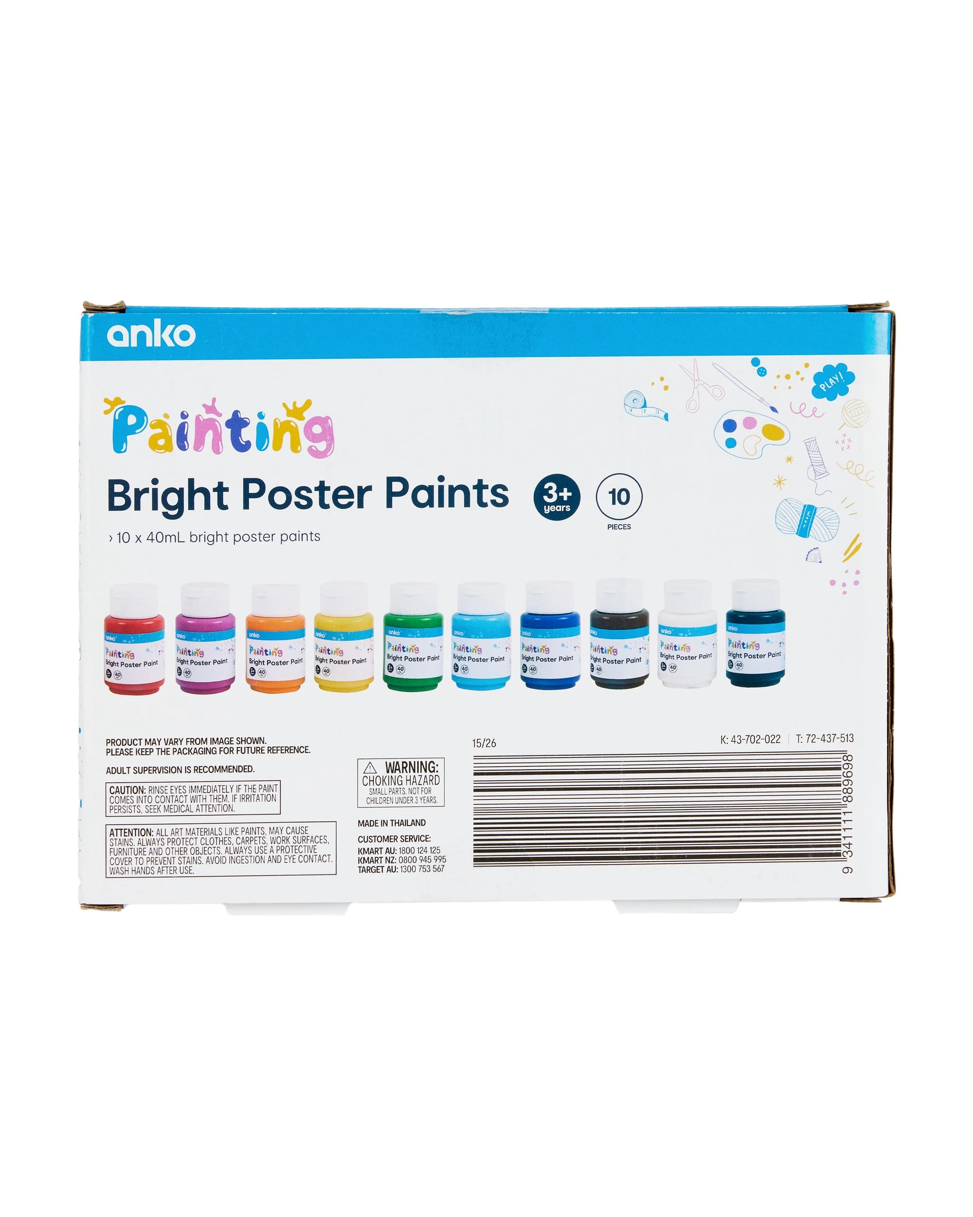 3 10 Piece Bright Poster Paints, 3 of 3