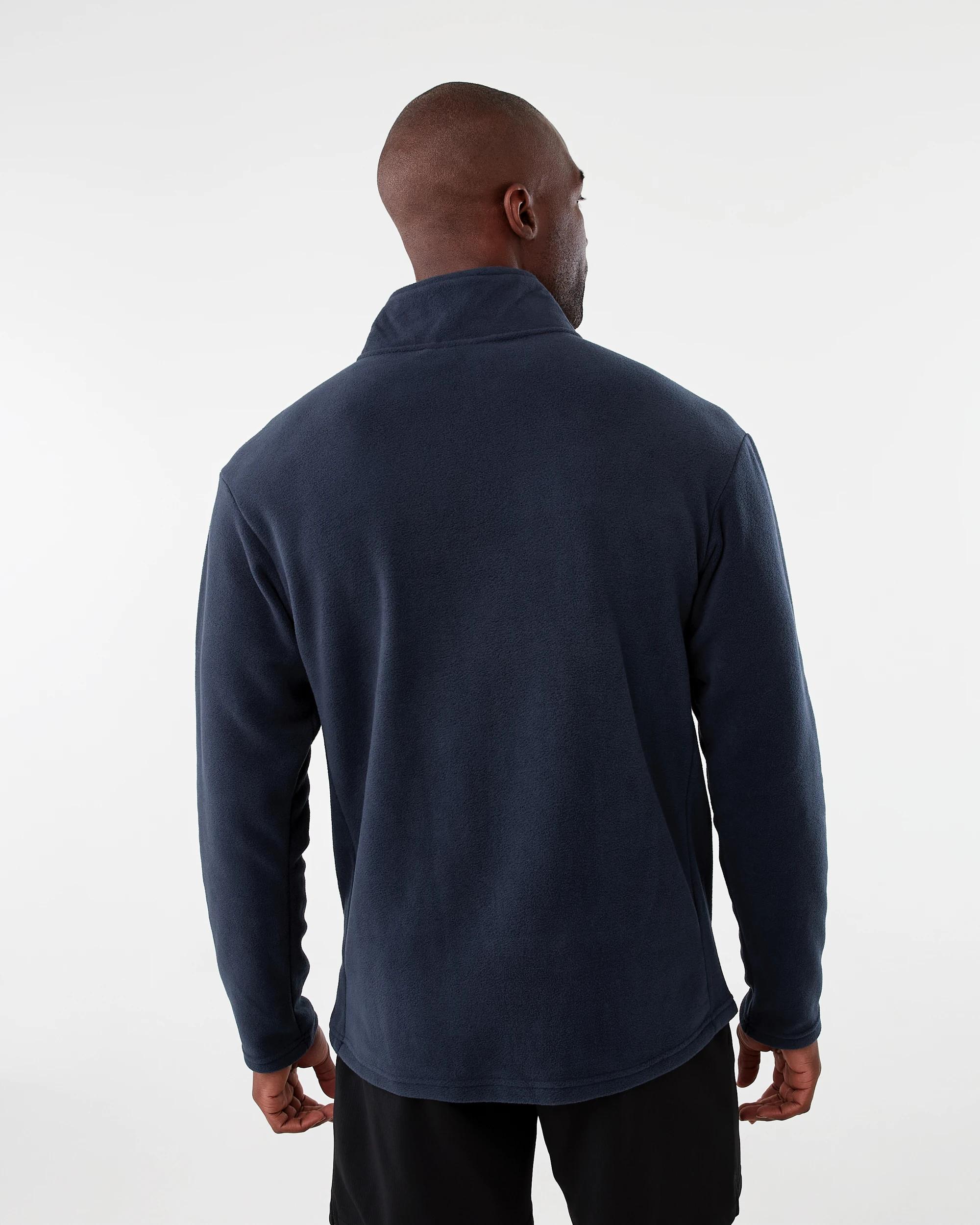 3 Active Mens Polar Fleece Quarter Zip Long Sleeve Navy W26, 3 of 6