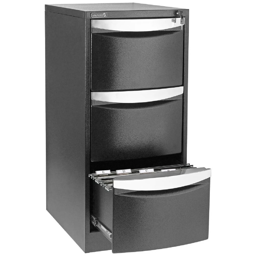 1 Stilford 3 Drawer Filing Cabinet Graphite Cabinets Filing Drawer Cabinets, 1 of 3