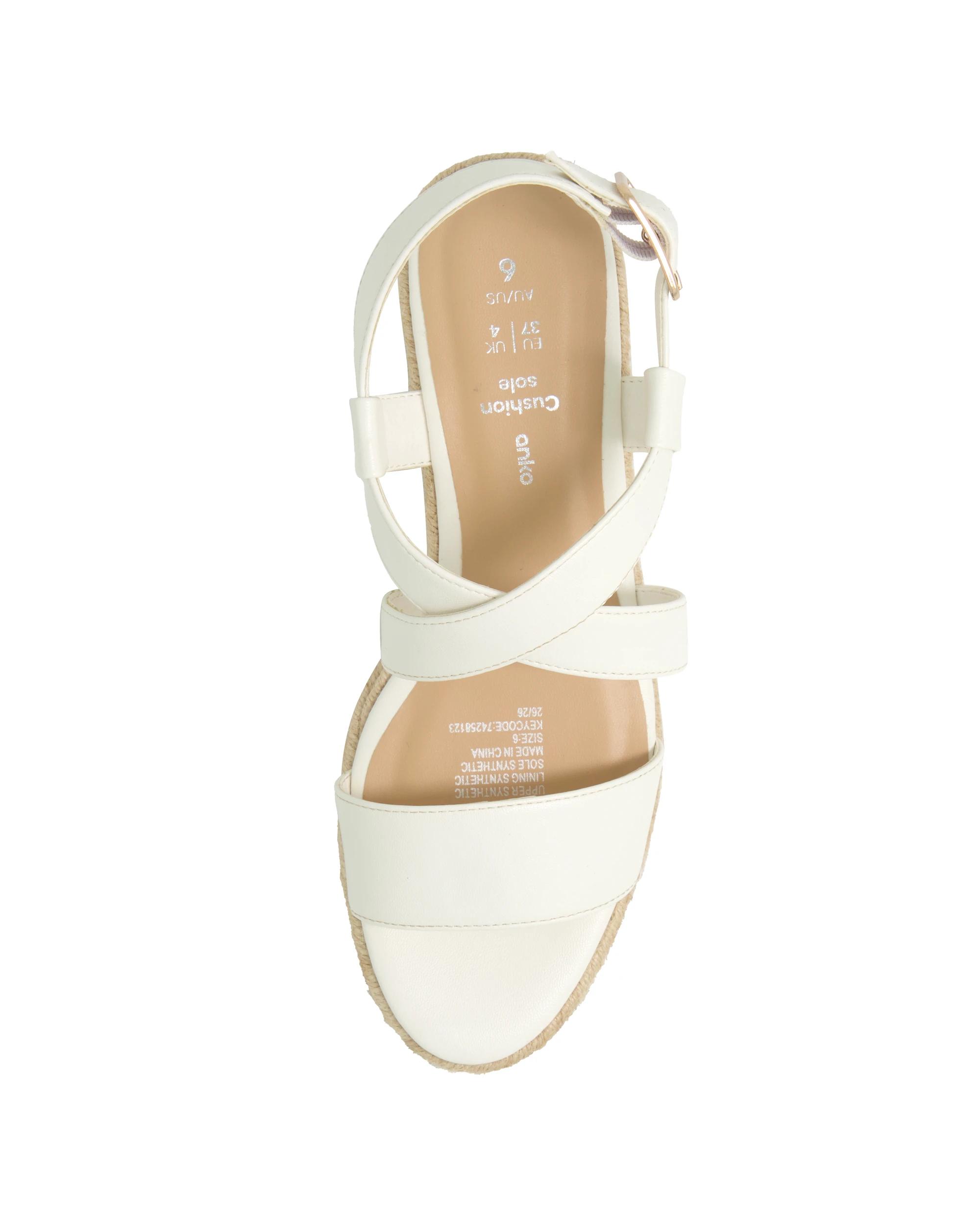 3 Low Espadrille Wedge Heels White, 3 of 5