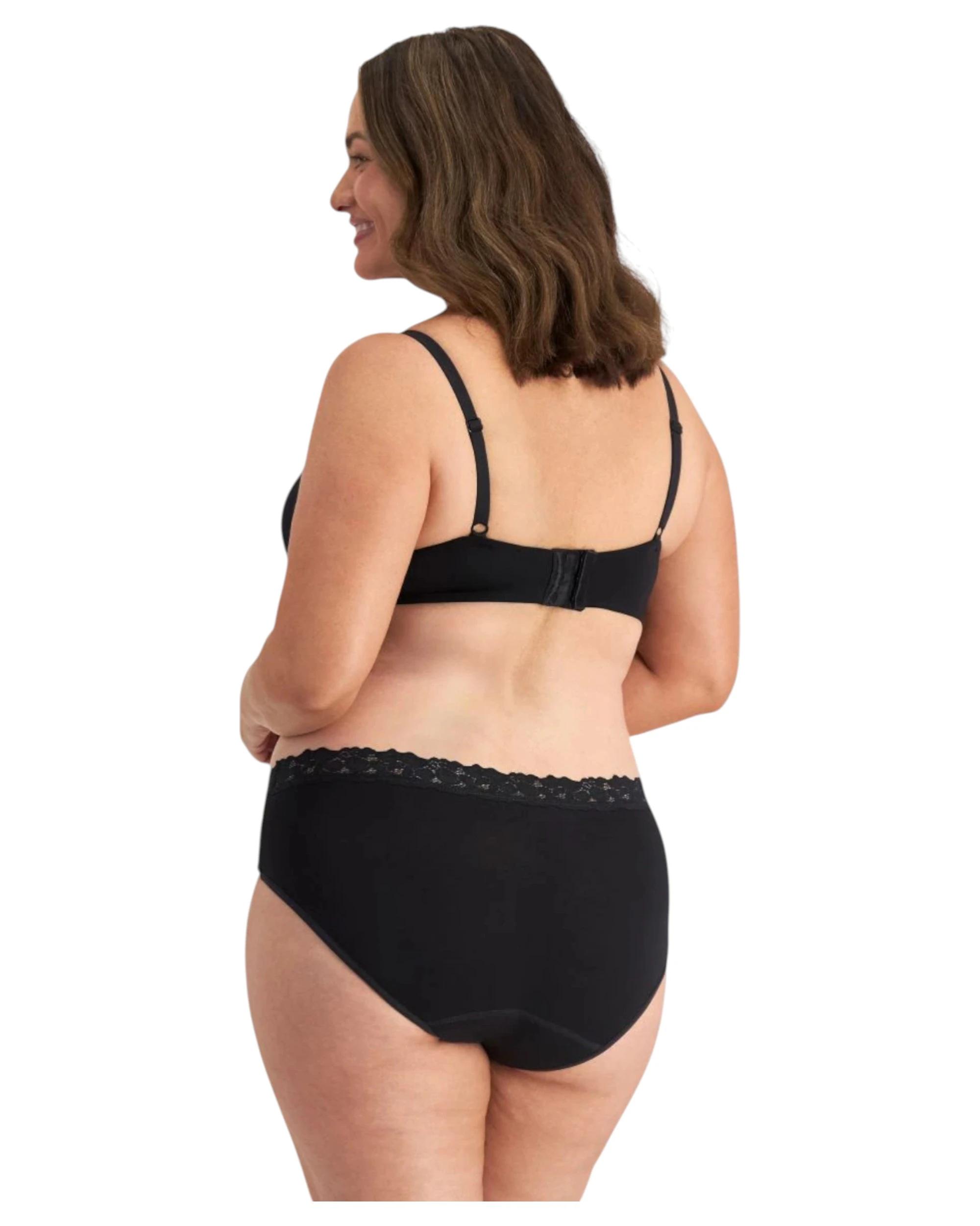 4 Jockey 6 Pack Womens Parisienne Light Leak-Proof Bikini Underwear BLACK, 4 of 4