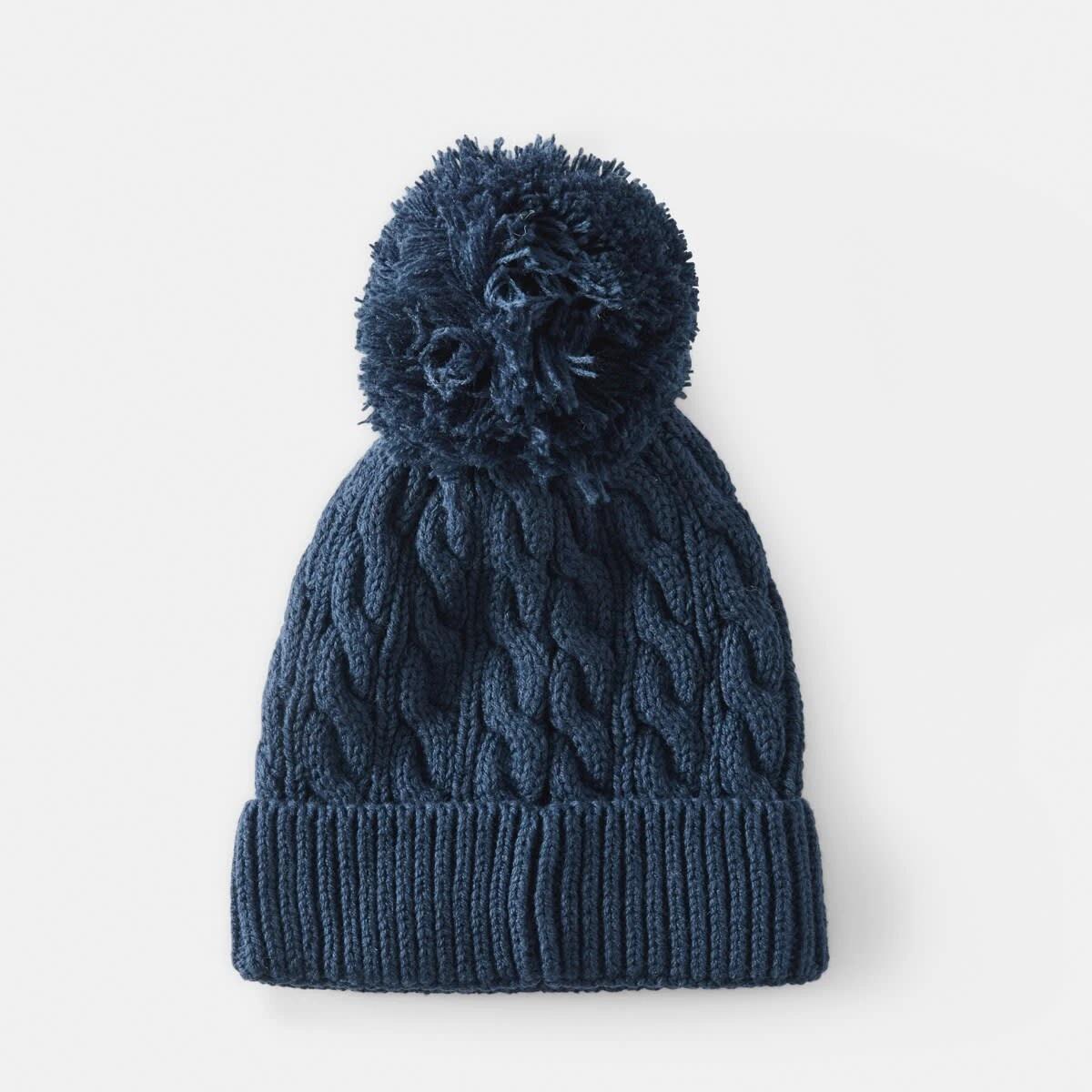 2 Cable Beanie Dress Navy, 2 of 3