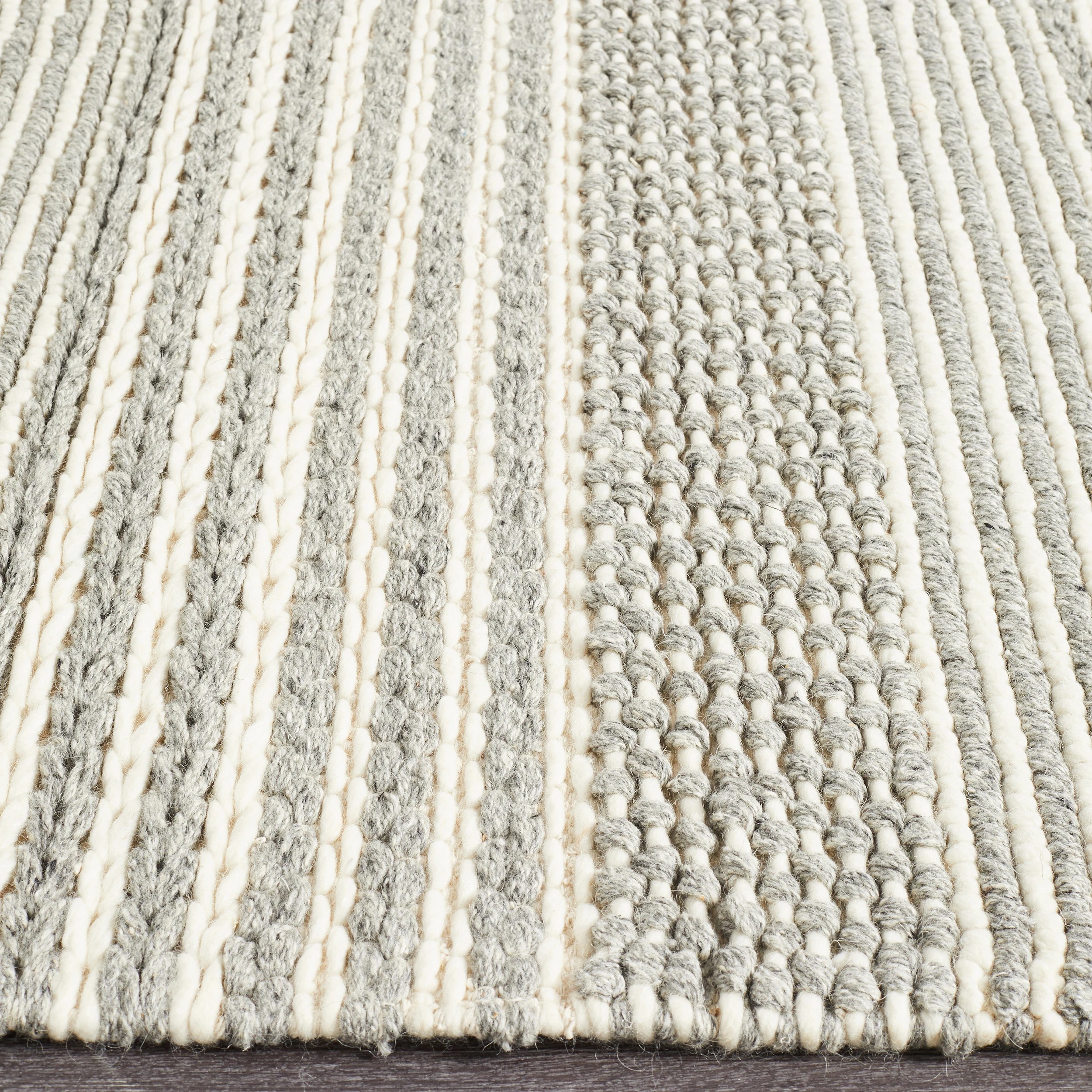 5 Common Ground Rugs Nordica 313 280x190cm - Large Plain & Textured Rug - Silver, 5 of 7
