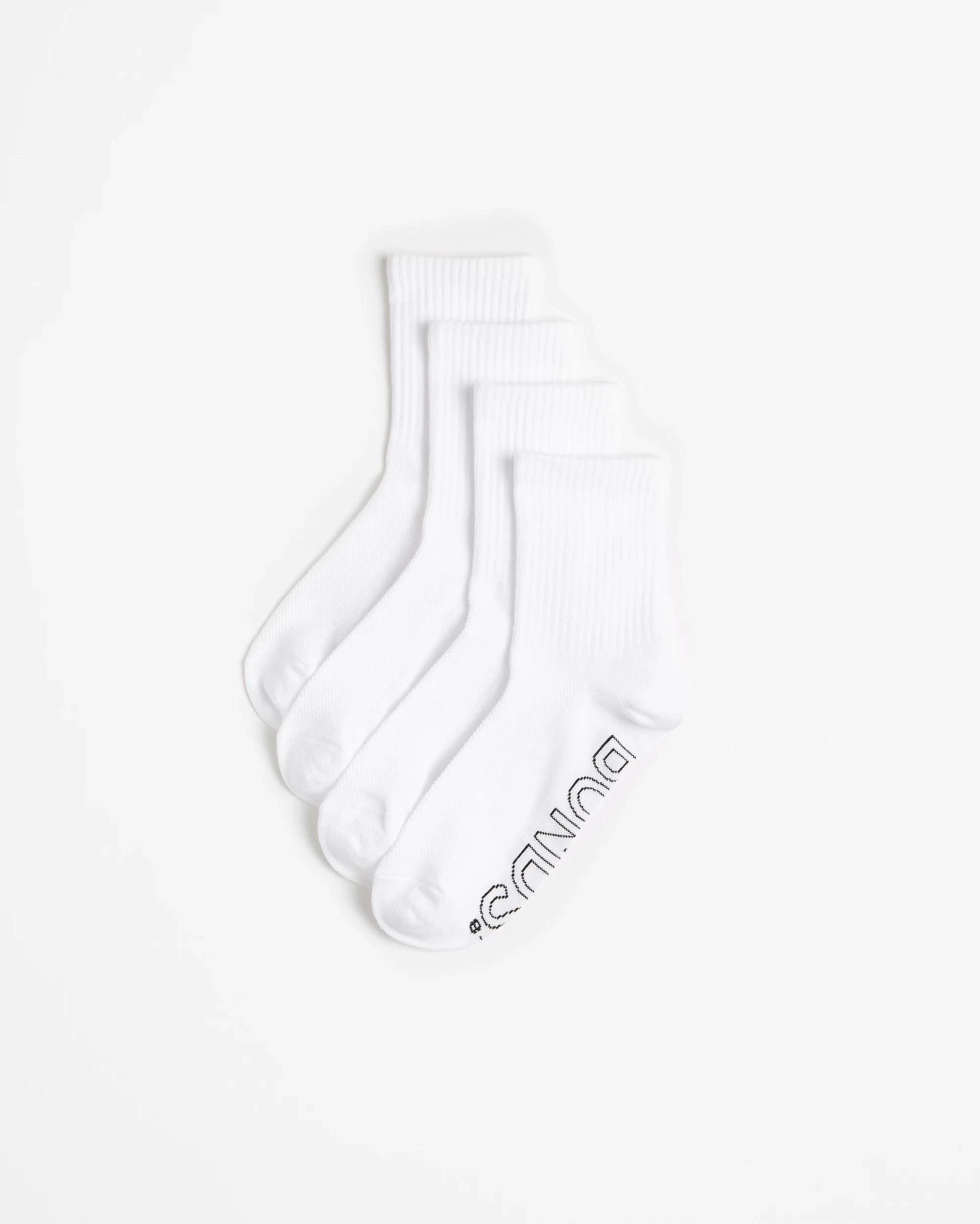 1 Logo Lightweight Crew Socks 4 Pack - Bonds WHITE, 1 of 2