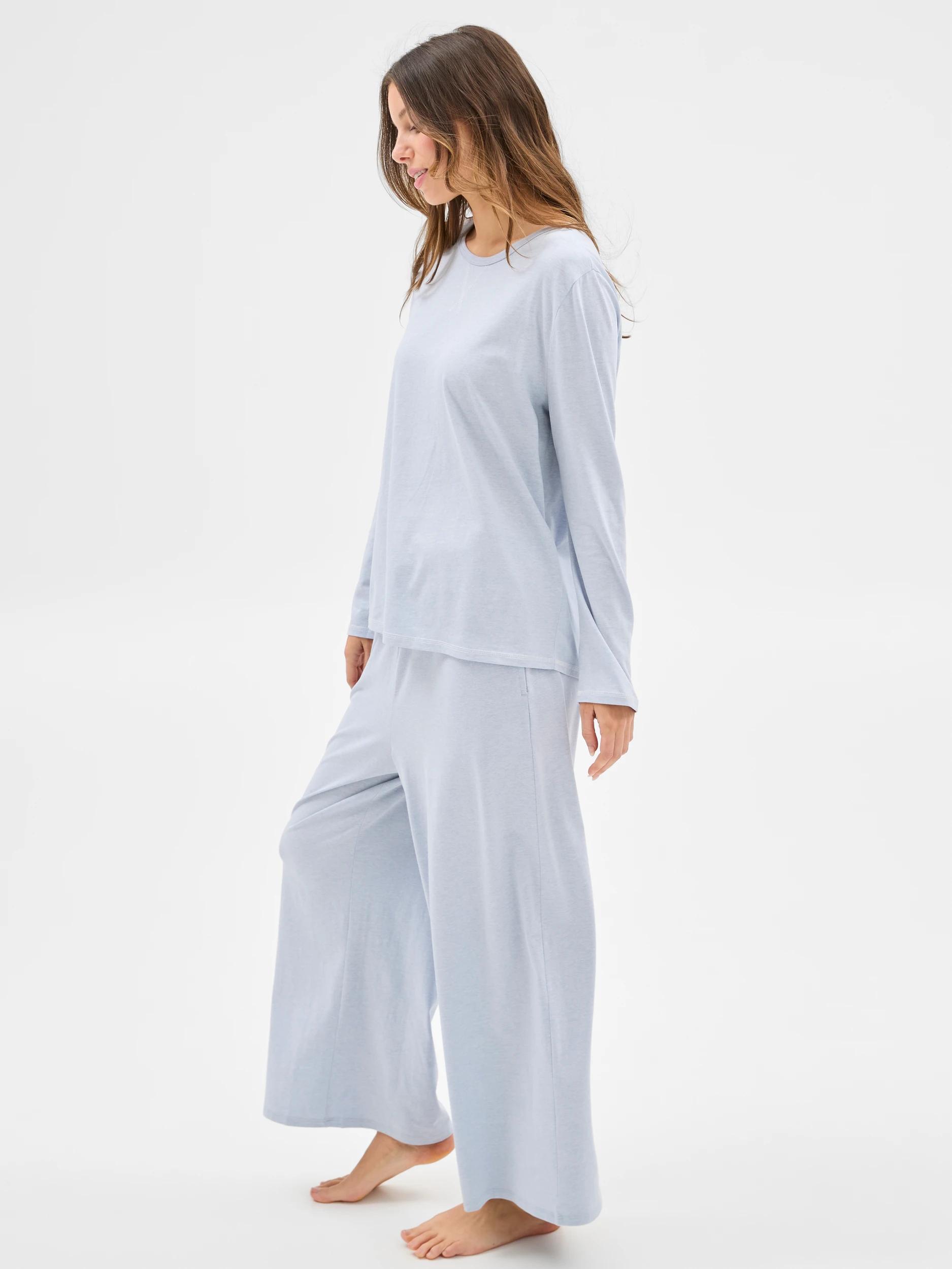 3 Target Australian Cotton Jersey 7/8 Wide-leg Pyjama Pants — Blue Marle BLUE MARLE, 3 of 5
