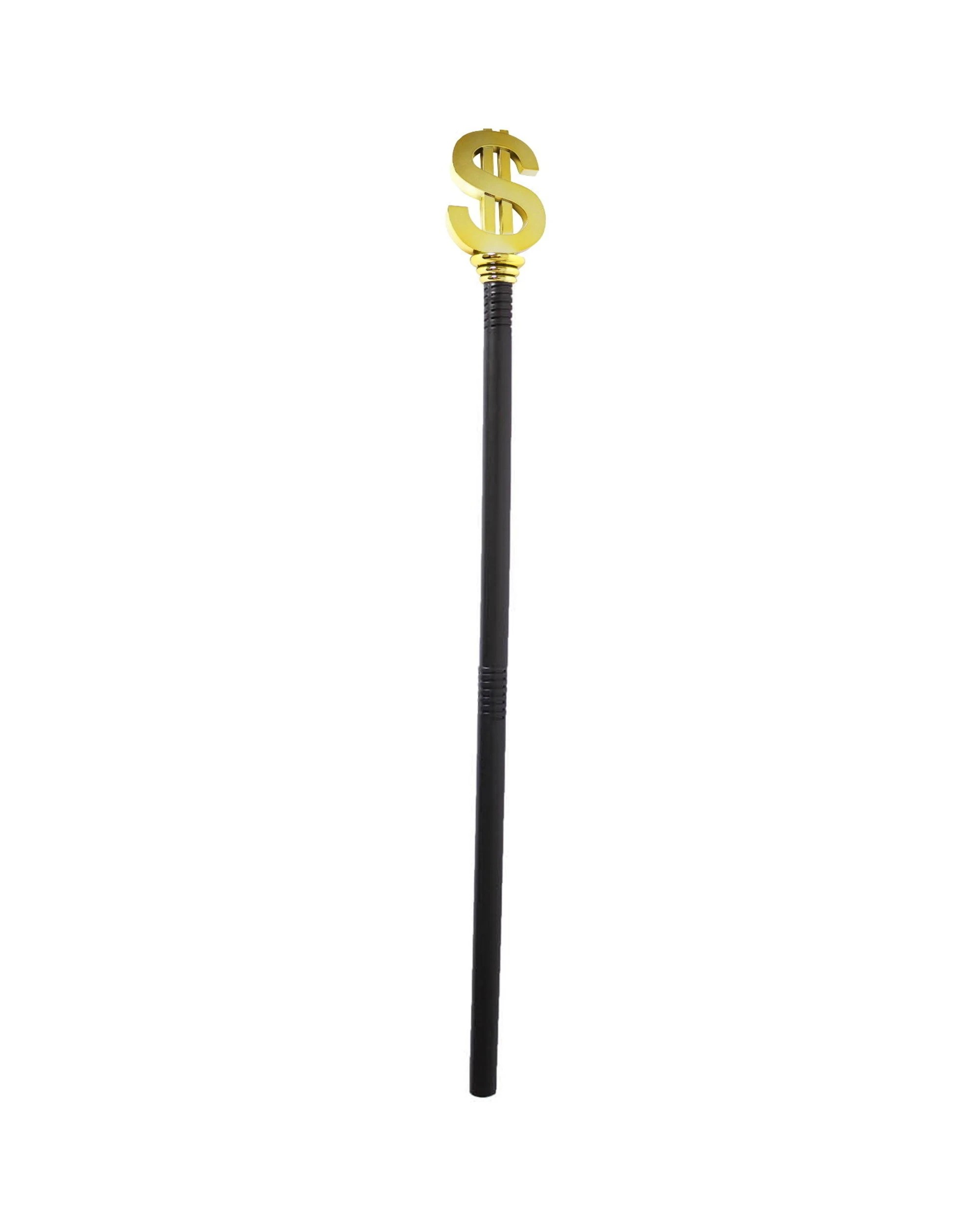 1 JD Party Plastic Dollar Sign Cane - One Size - Gold, 1 of 3