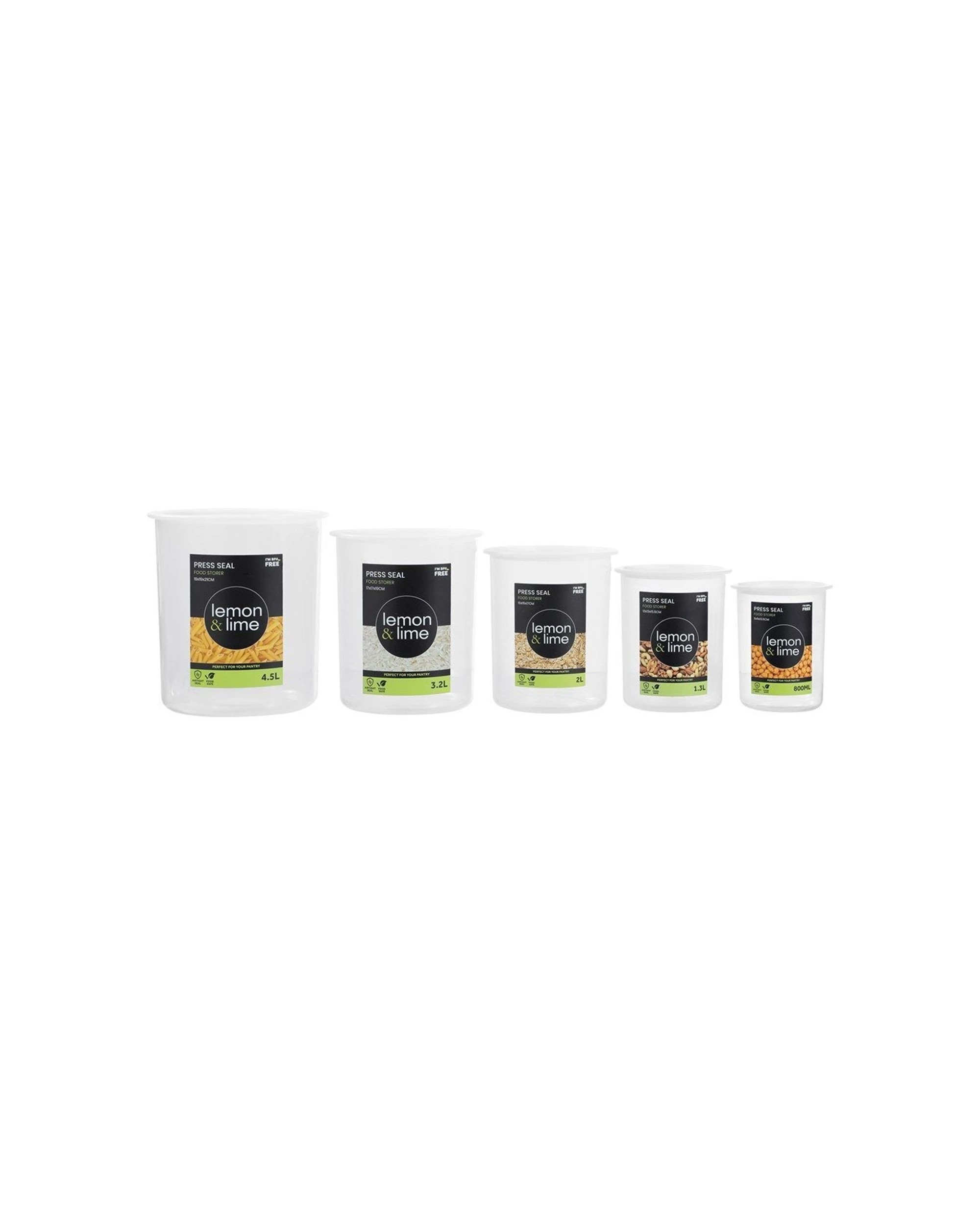 5 Lemon & Lime 12PK Press Seal Food Storer Container 1.3L - Clear, 5 of 6