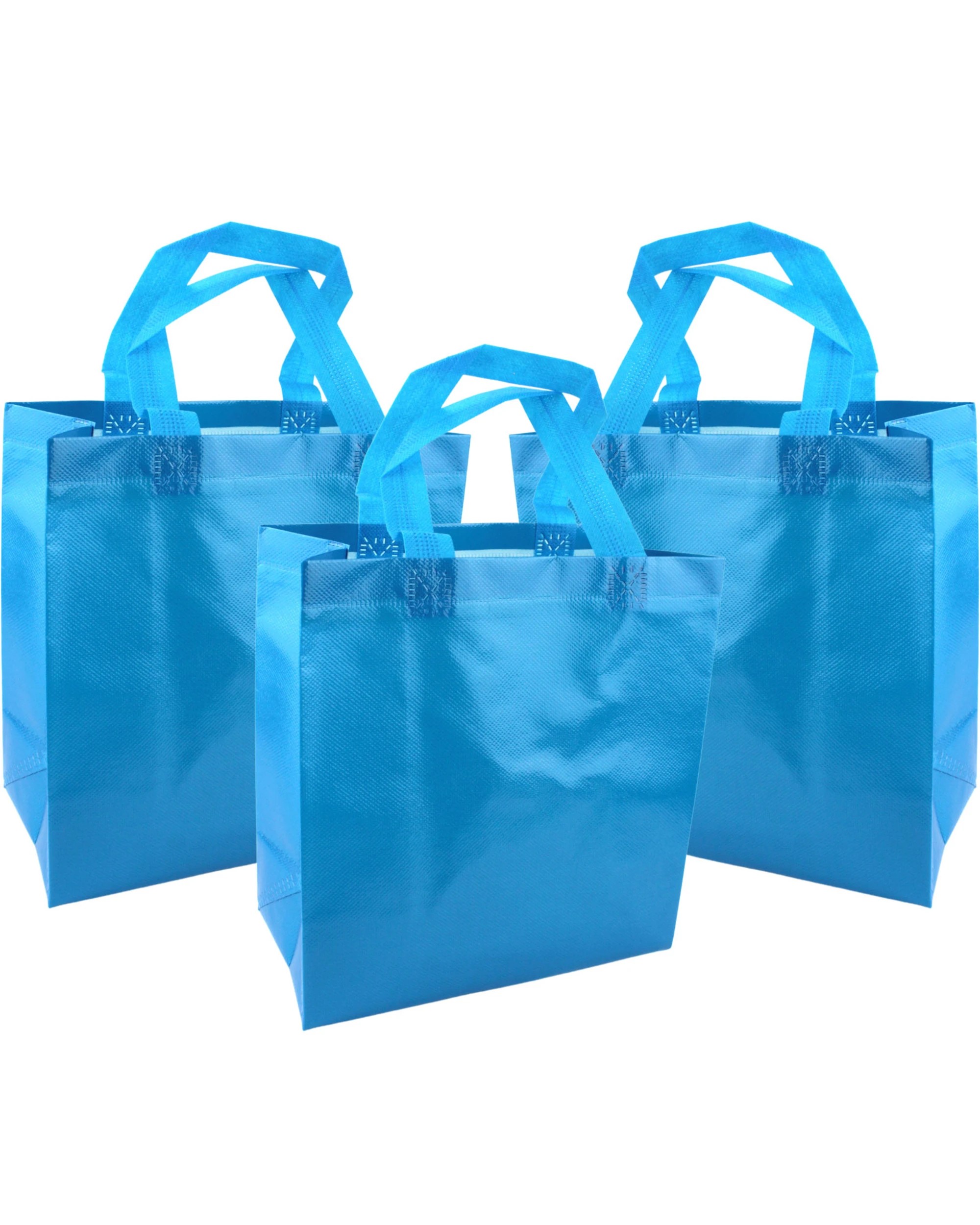 1 Partyrama Party Tote Bags Pack of 12 - Blue, 1 of 3