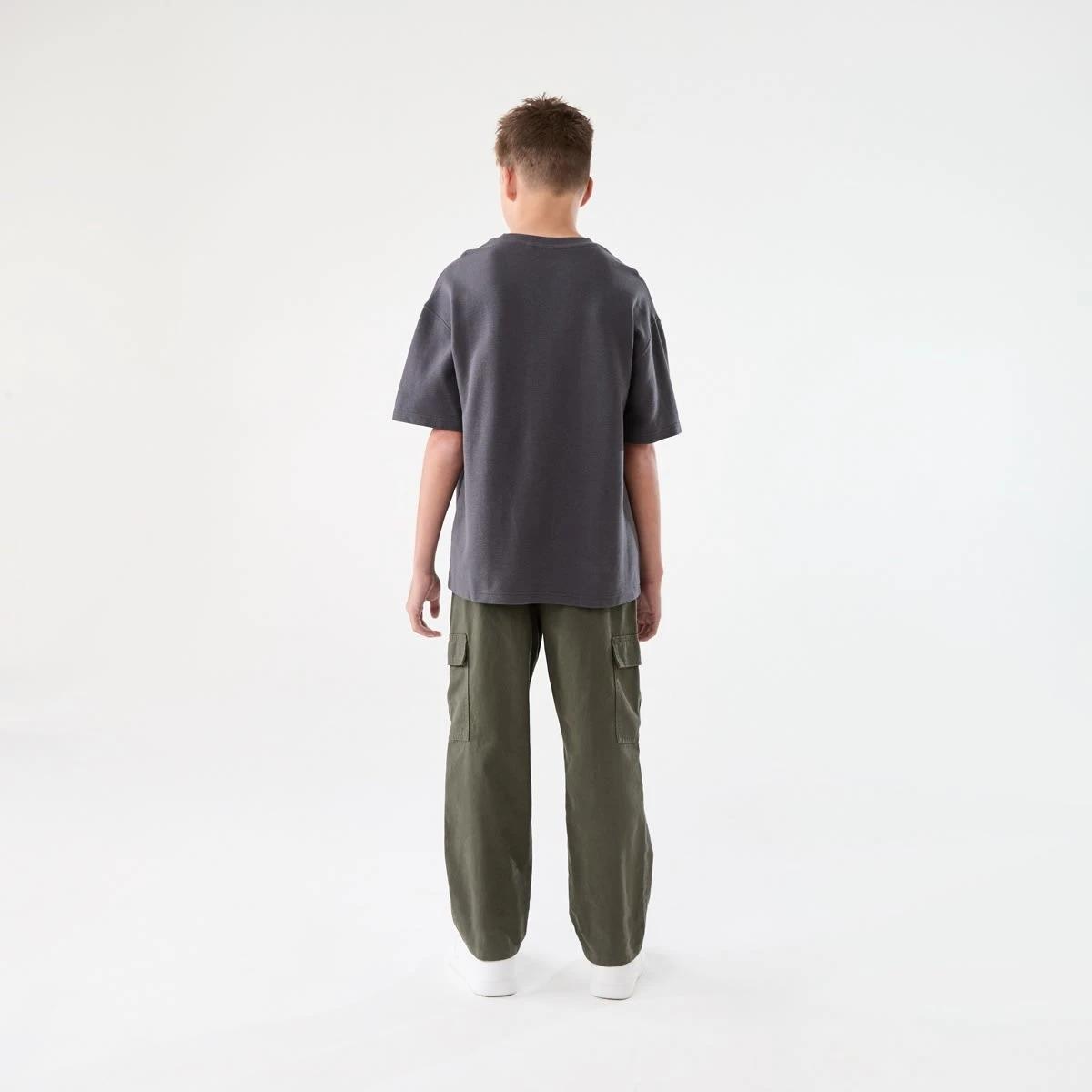 8 Short Sleeve Oversized Textured T-shirt DARK MAGNET, 8 of 8