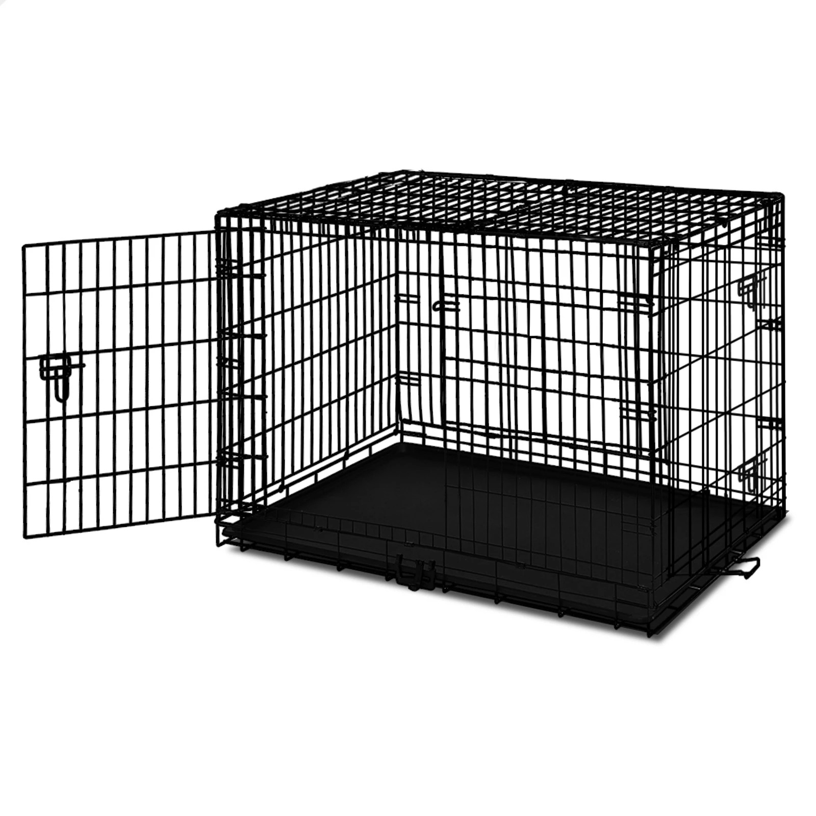 1 Beastie Dog Crate Pet Cage Kennel Cat Foldable Metal Playpen 42" Large - Black, 1 of 8
