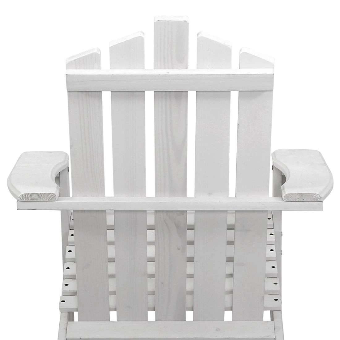 4 Gardeon 3PC Adirondack Outdoor Table and Chairs Wooden Beach Chair - White, 4 of 6