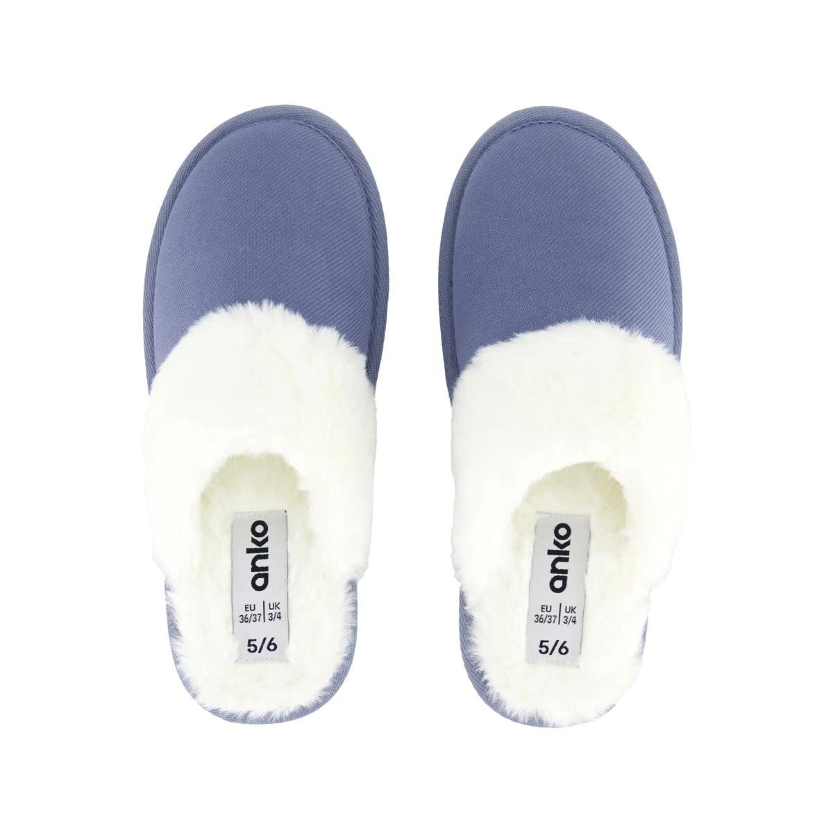 2 Corduroy Slipper Scuffs Blu Dlphnm, 2 of 3