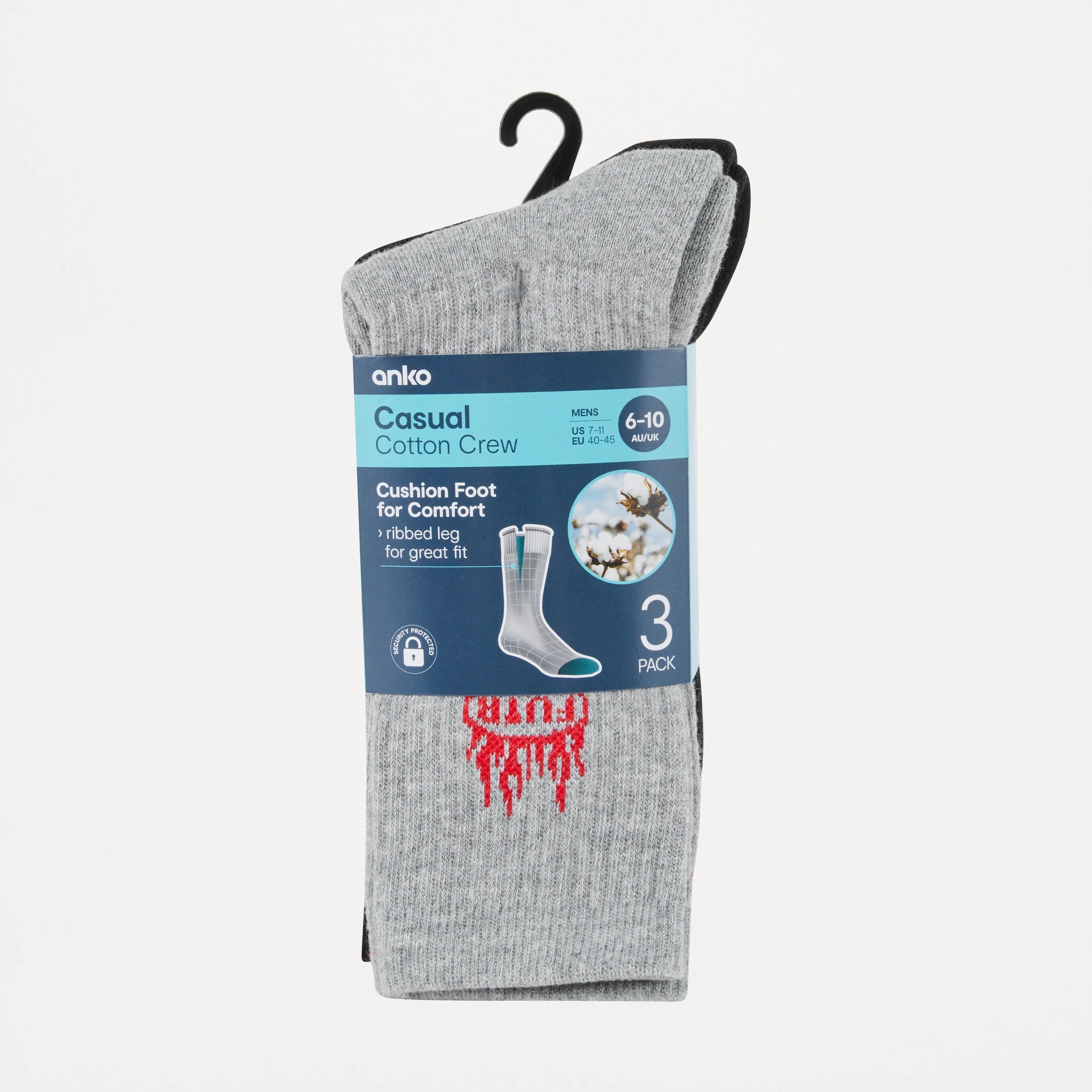 3 3 Pack Ribbed Crew Socks Multi Futr, 3 of 3