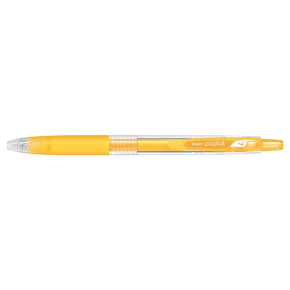 2 PILOT Pop'Lol  Retractable Gel Pen 0.7mm Neon Apricot Orange, 2 of 2