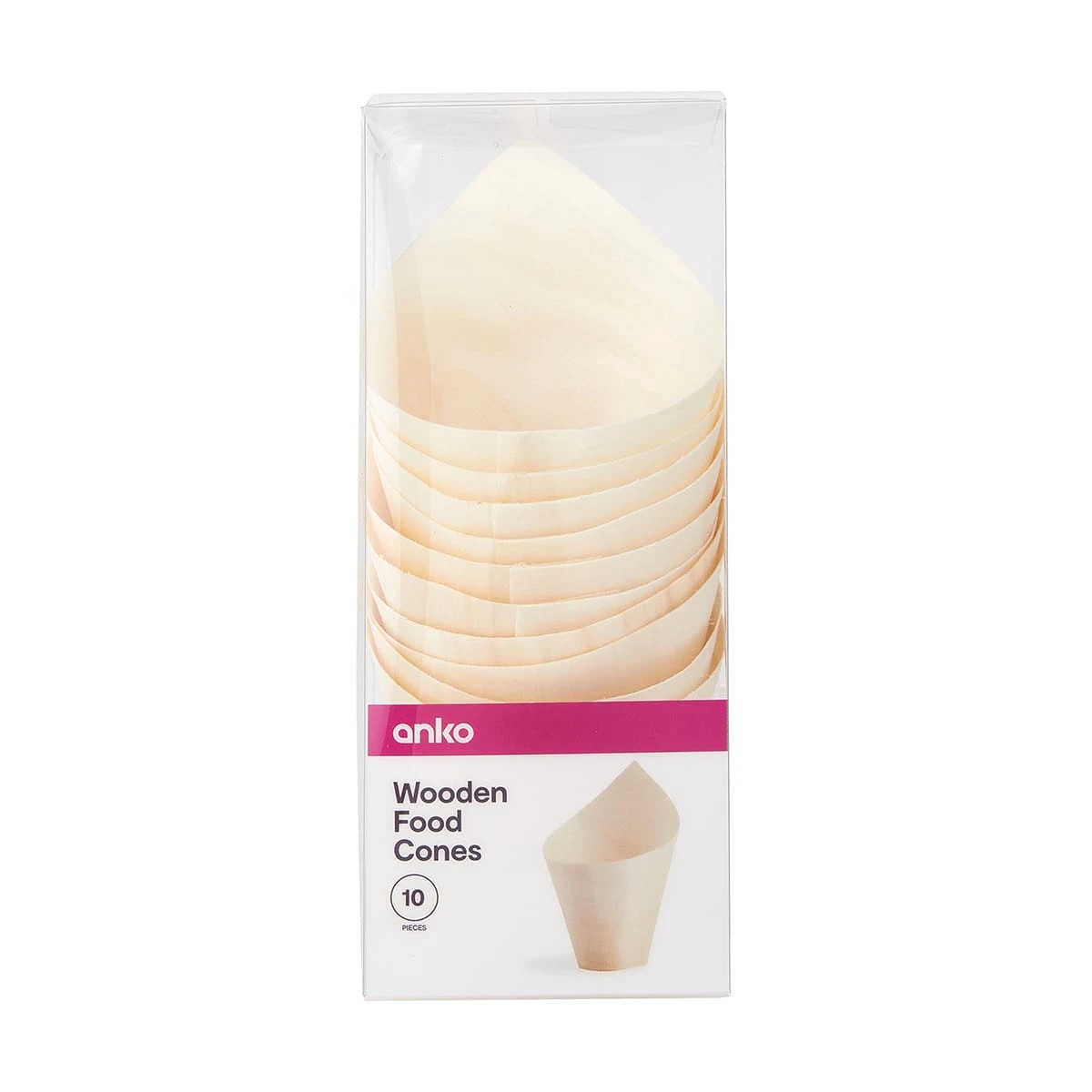 6 10 Pack Wooden Serving Food Cones, 6 of 6