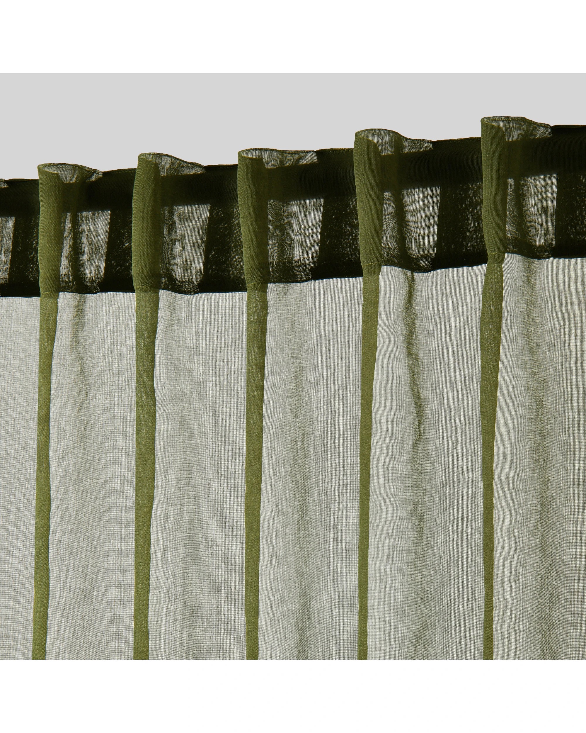 2 Cadence & Co. Kirra Sheer Concealed Tab Top Curtain Twin Pack 90x223cm - Olive, 2 of 4