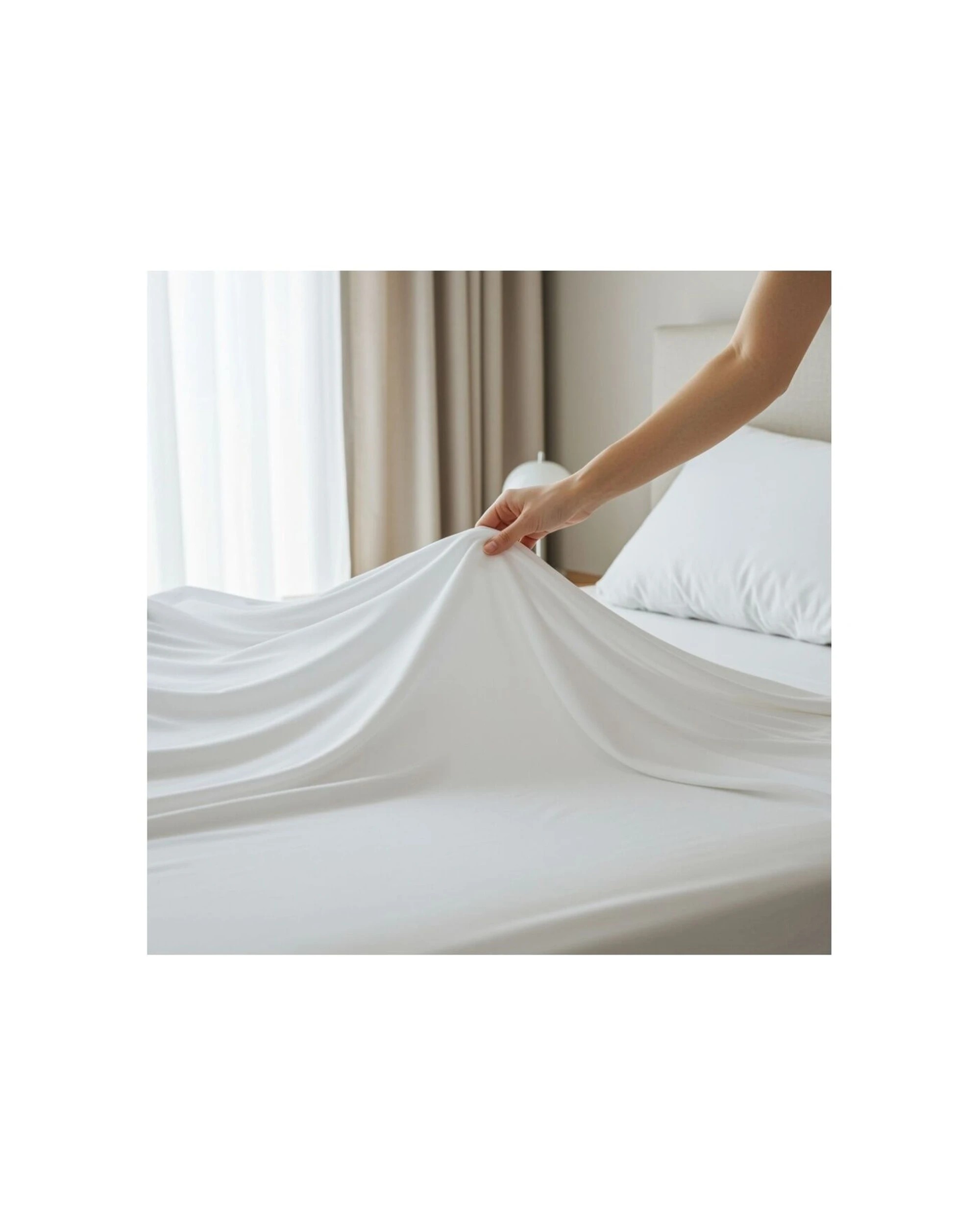 2 Grosvenor House Dyed Bamboo Cotton Bed Sheet Sets 400TC - King Bed - White, 2 of 3