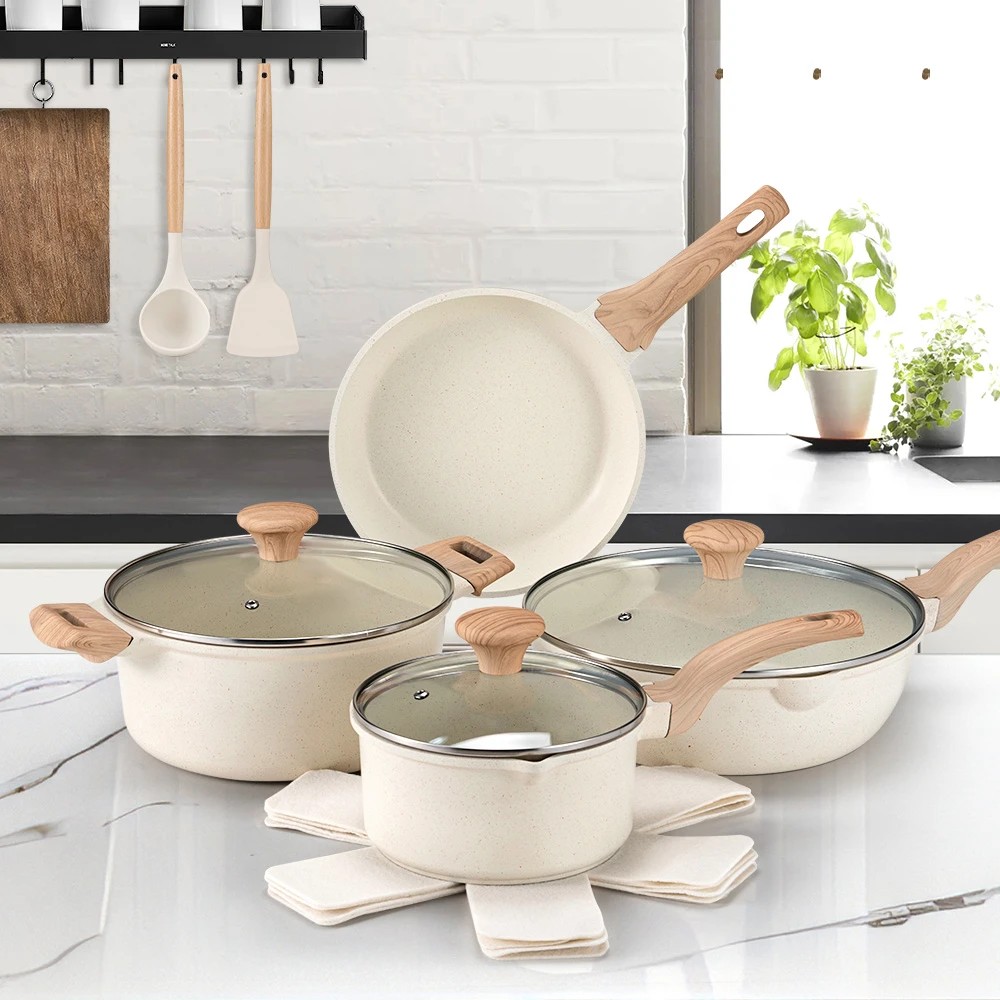 2 ZUNI 13PCS Cookware Pots and Pans Set Nonstick Granite Coating Cooking Utensil - White, 2 of 2