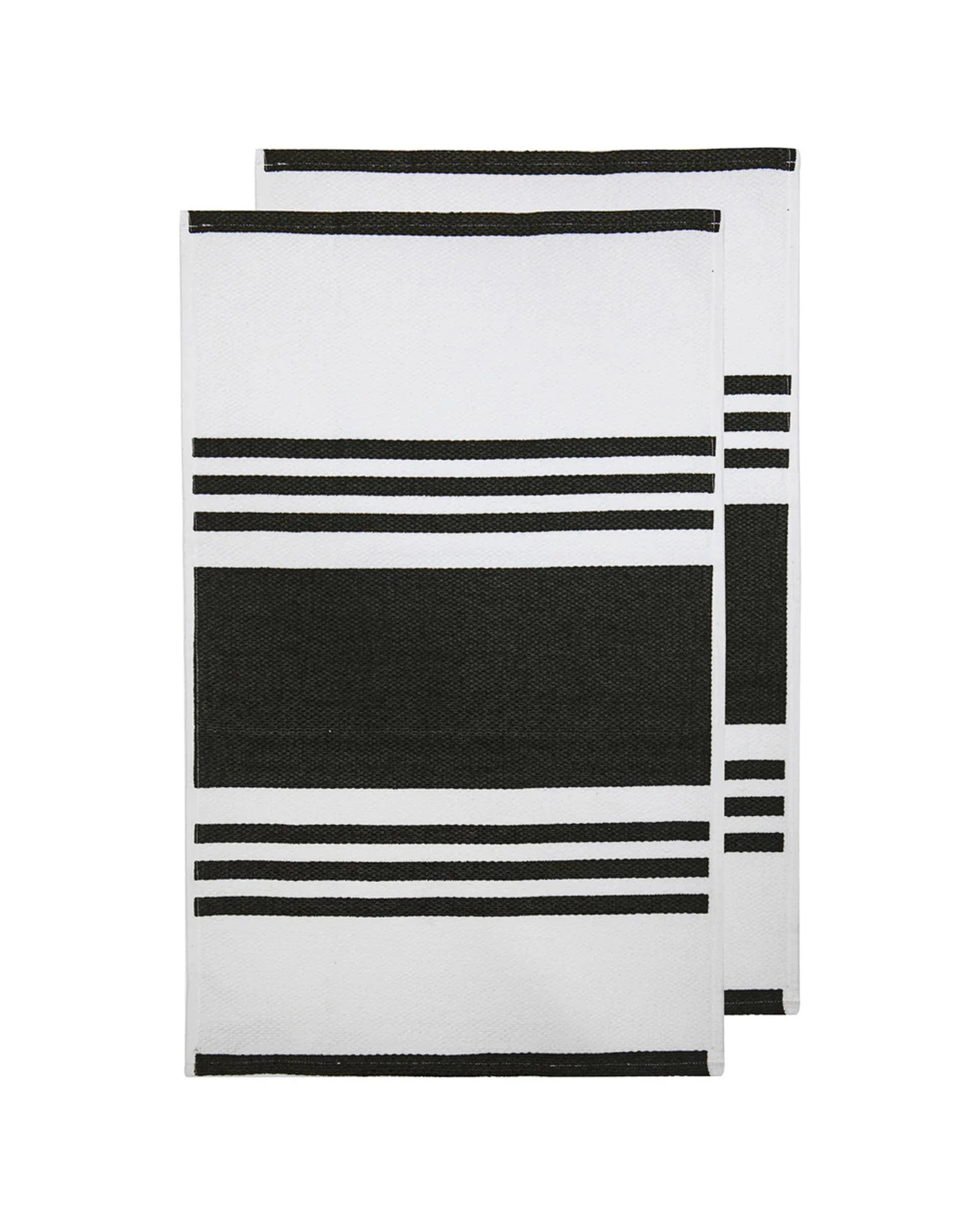 3 Ladelle Lennox 2-Pack Kitchen Towels 50 x 70 cm, Durable and Absorbent, Black - Black, 3 of 3