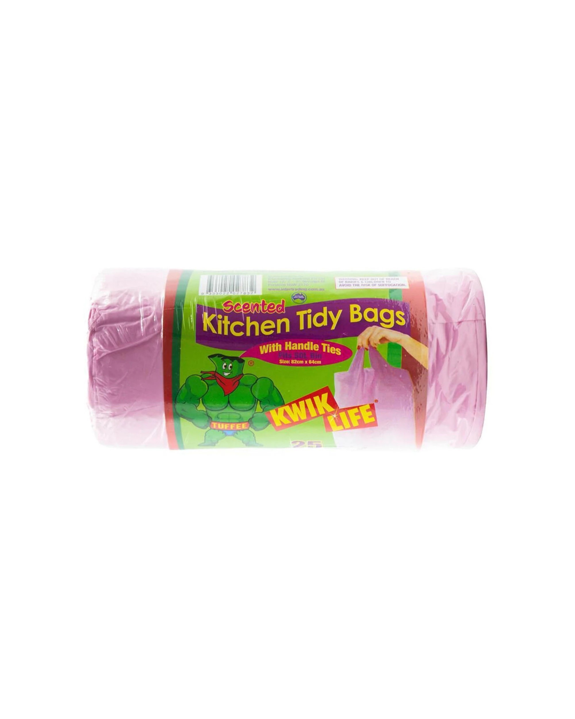 2 Kwik Life 6x 25pc Kitchen Tidy Rubbish Bags Floral Scented 50L 82x64cm - Pink, 2 of 3