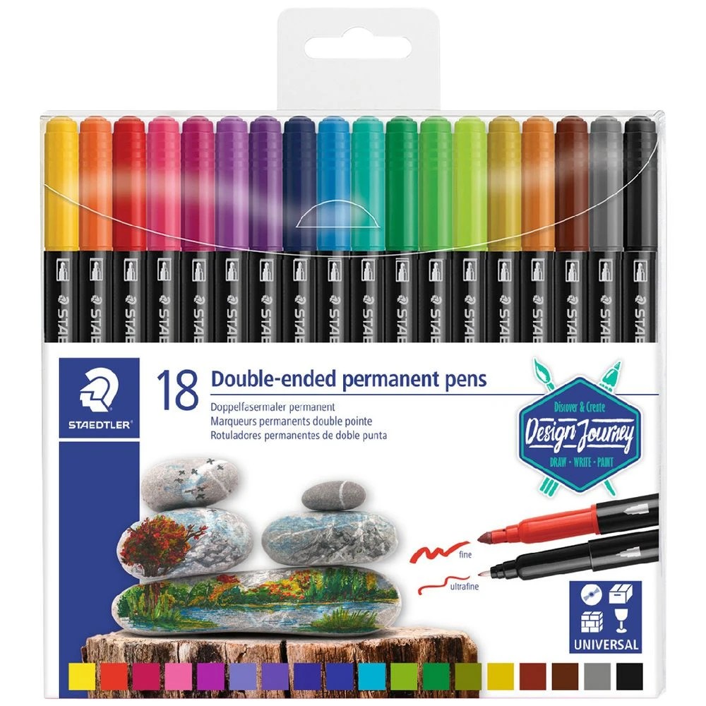 1 Staedtler Double-Ended Permanent Markers 18 Pack, 1 of 1