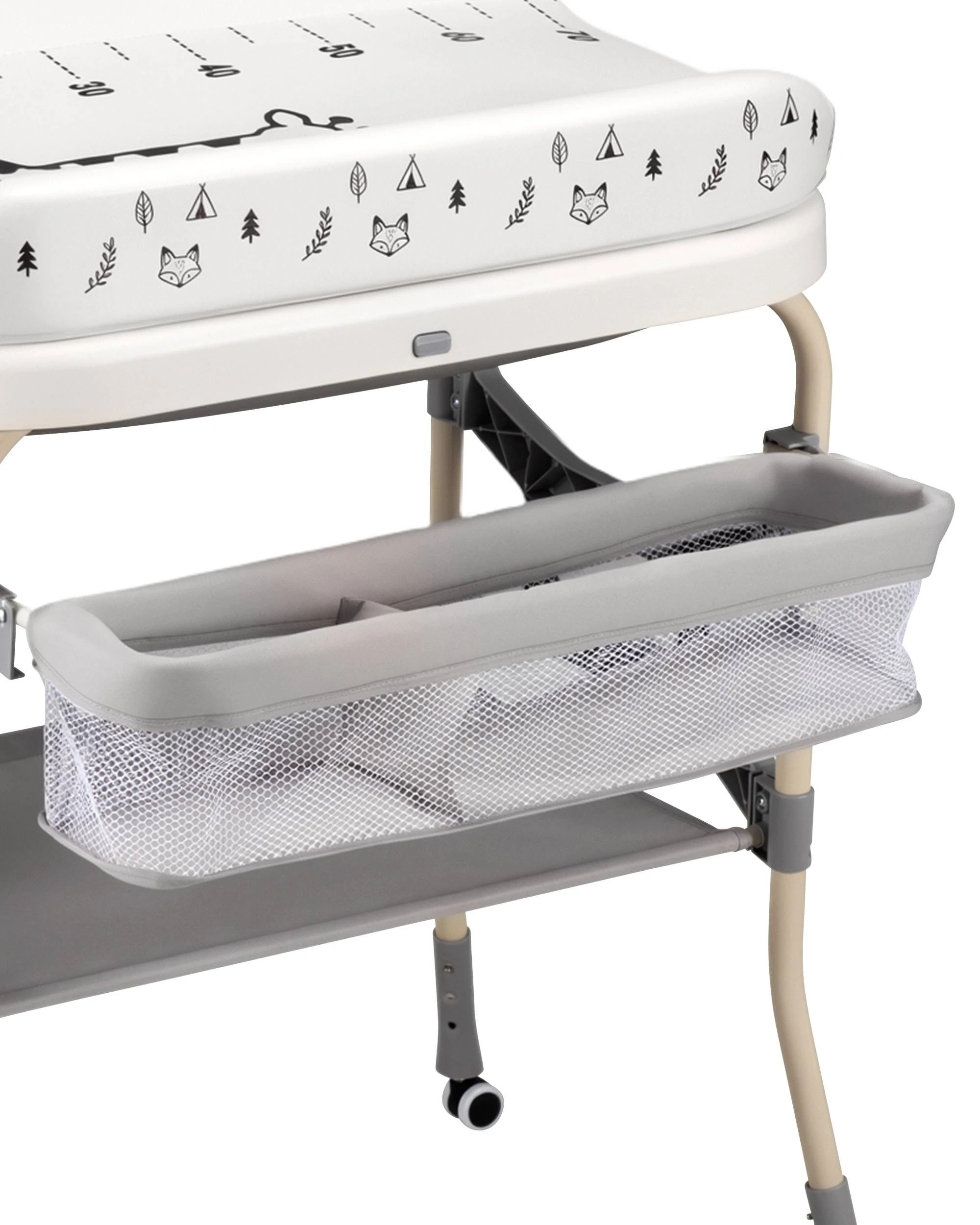 4 PlayPals Foldable Baby Bathtub with Changing Table w/ Wheels Diaper Change, 4 of 10