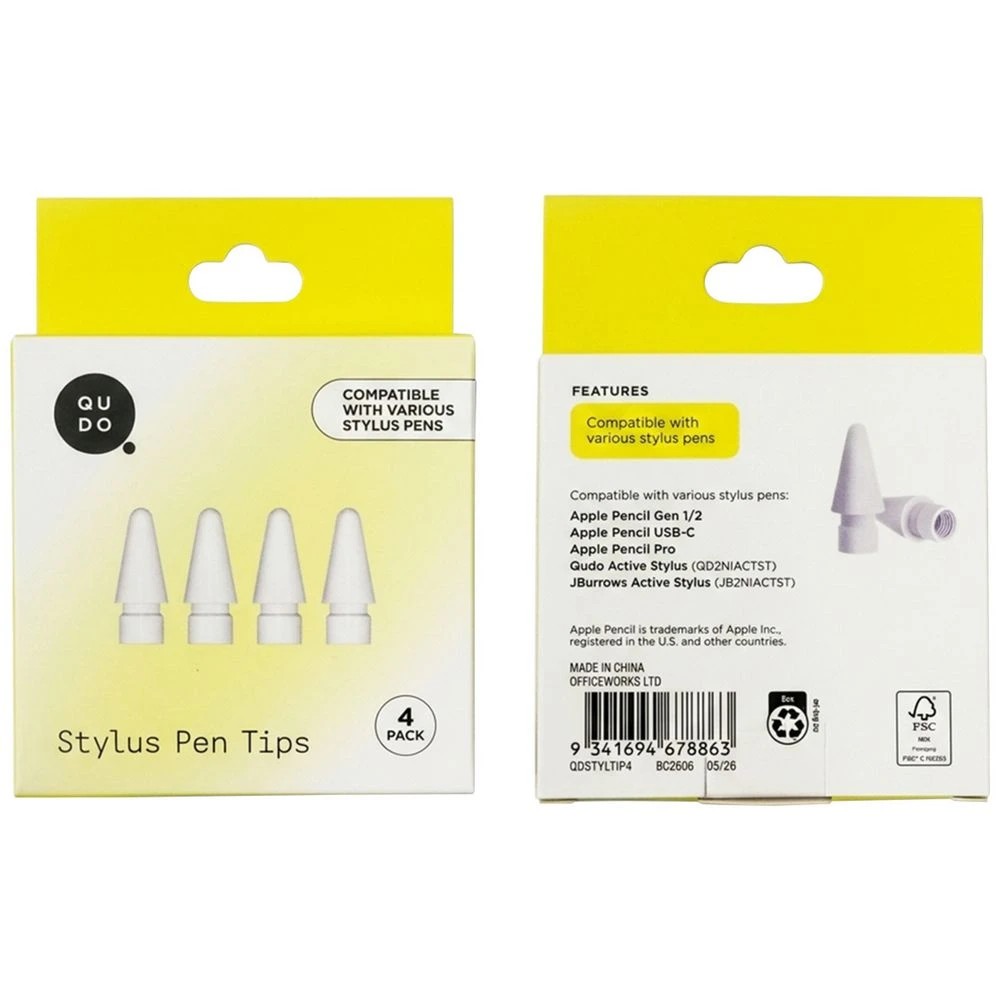 1 Qudo Stylus Pen Tips White 4 Pack, 1 of 5