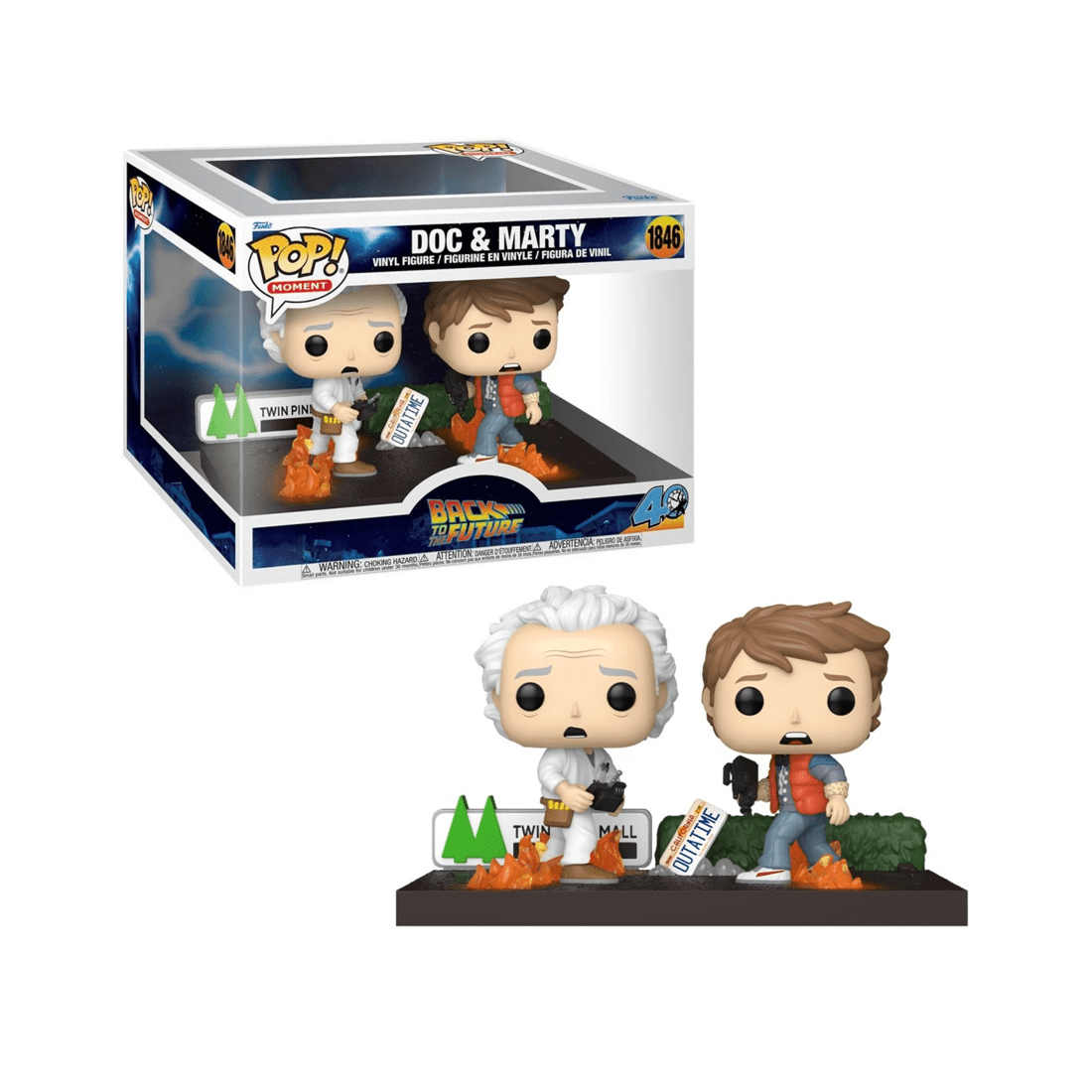1 Funko Back to the Future 40th Anniversary Doc and Marty Moment Funko POP! Vinyl, 1 of 3