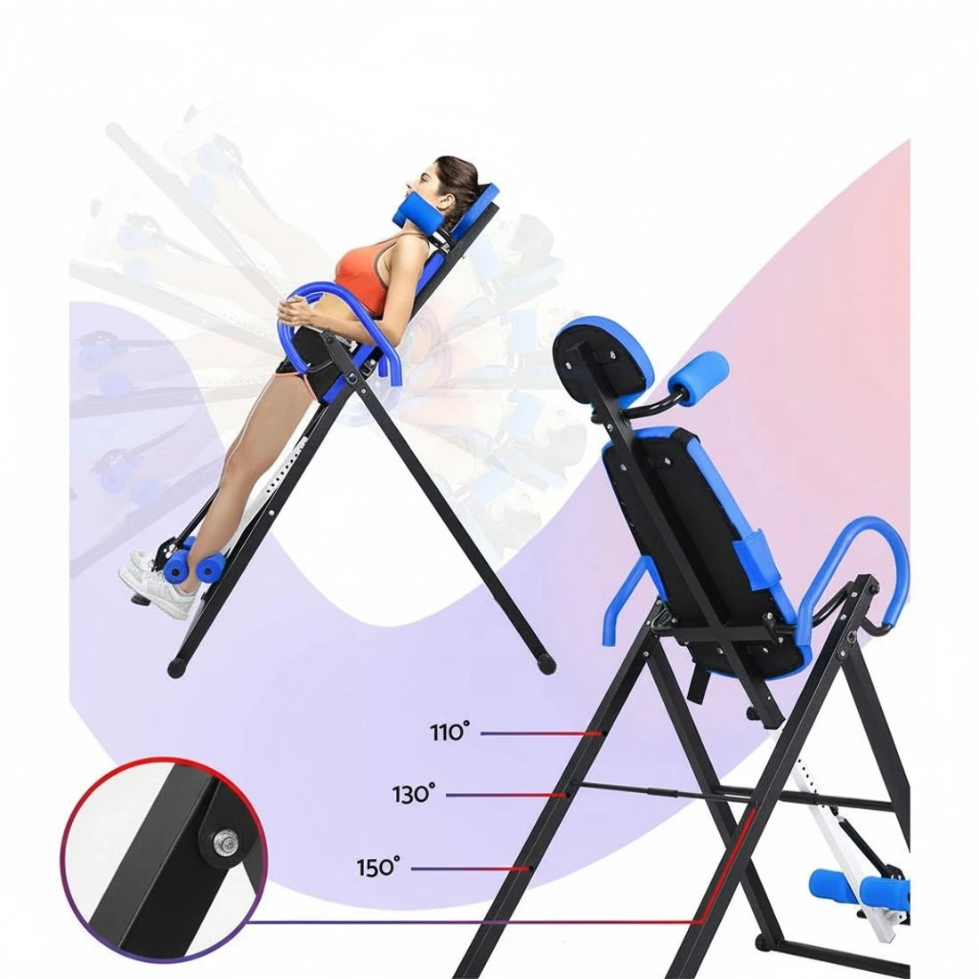 6 Everfit Inversion Table Gravity Exercise Inverter Back Stretcher Home Gym - Multi, 6 of 7